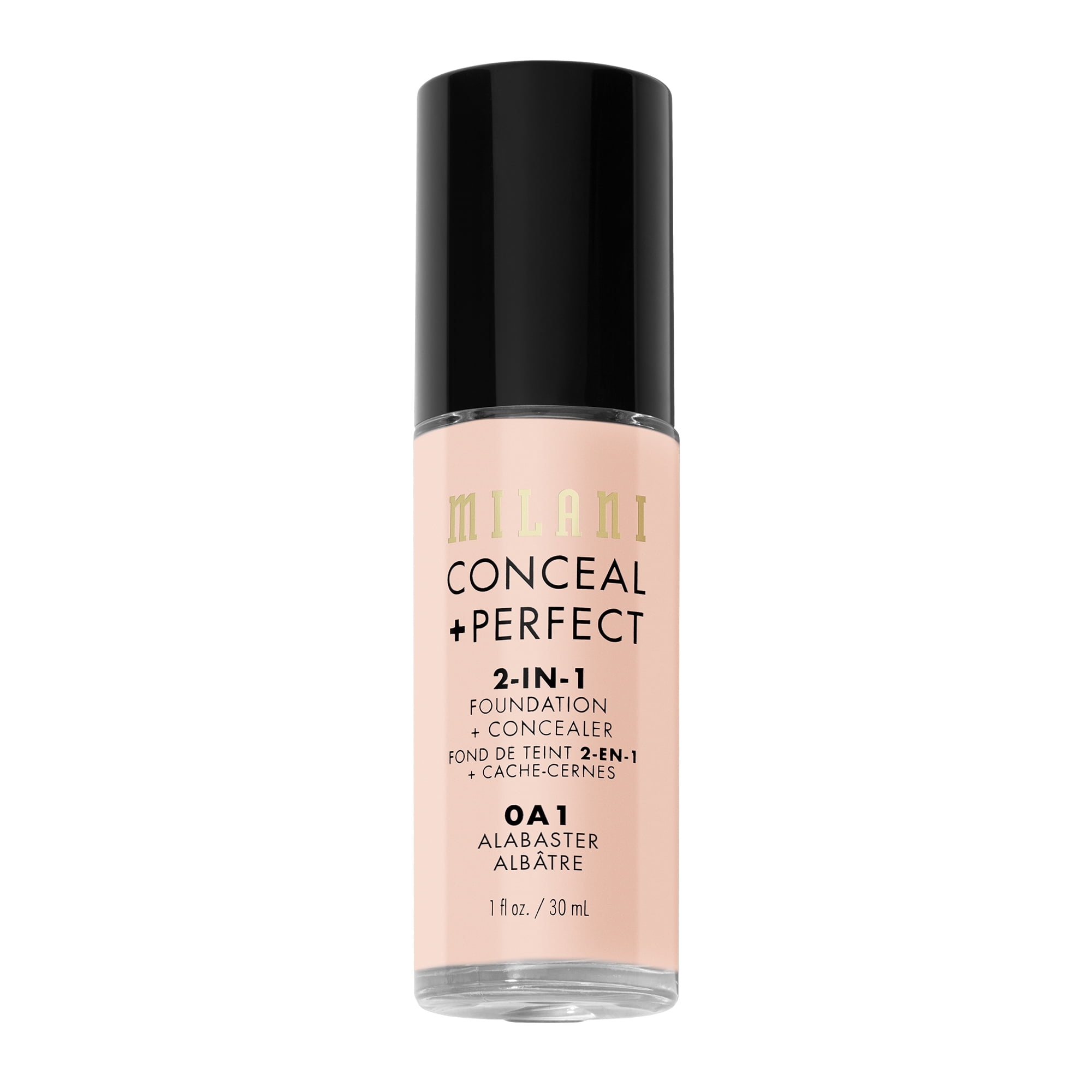 Milani Conceal + Perfect 2-In-1 Foundation + Concealer, Long-wear Full Coverage (Alabaster, 1 fl oz) ir8z4
