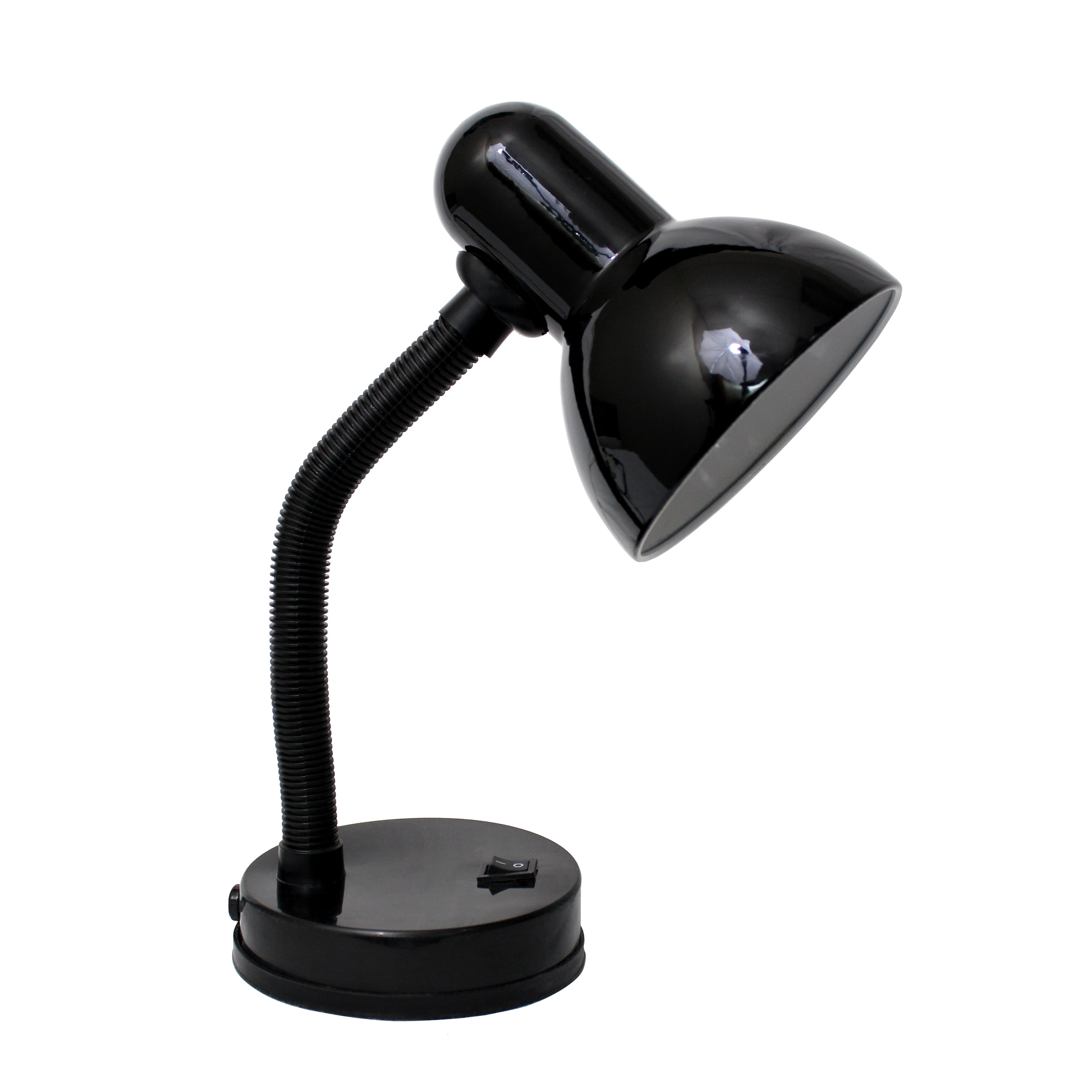 Simple Designs Basic Metal Desk Lamp with Flexible Hose Neck (Black, 13 in) 8w810