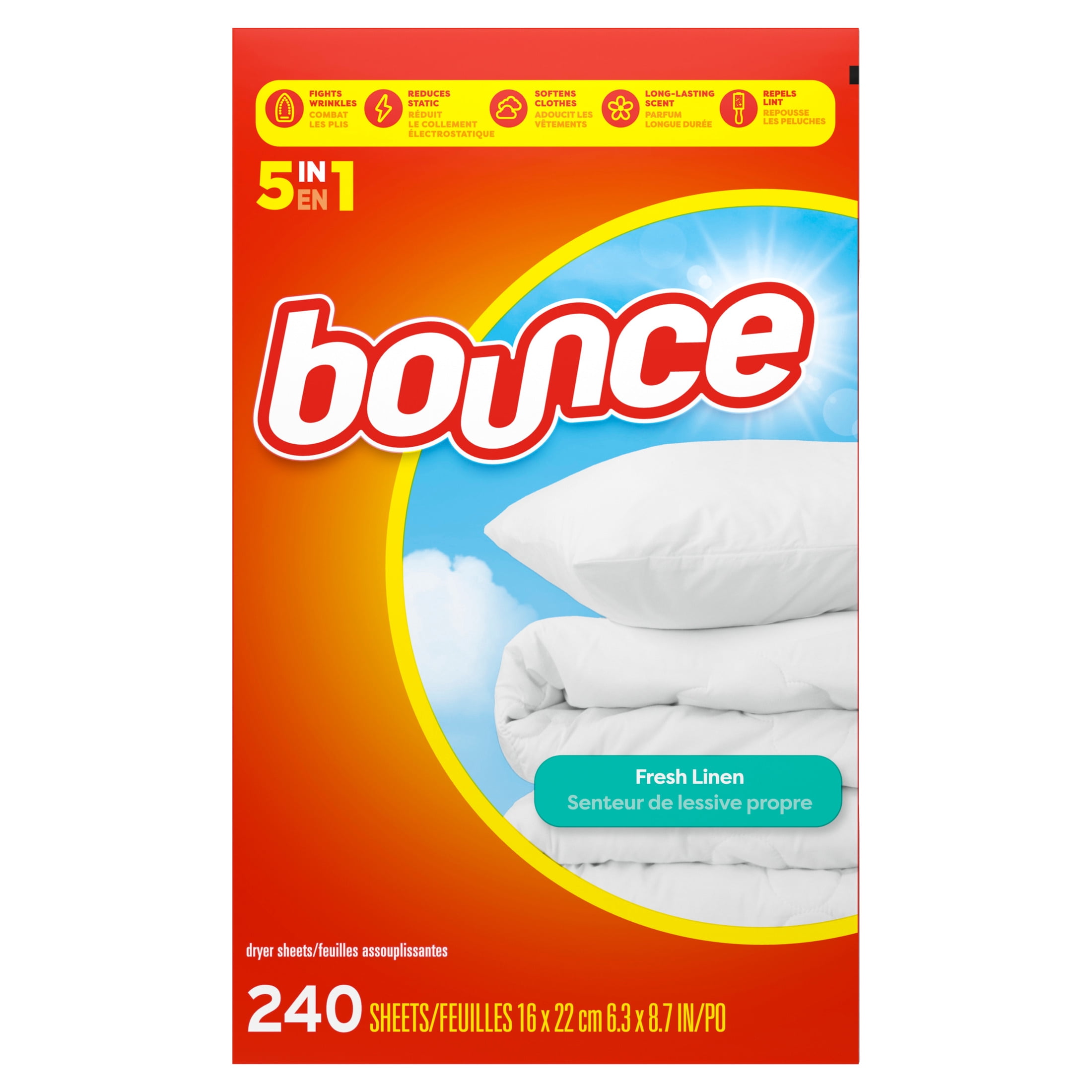 Bounce Fabric Softener Dryer Sheets, Fresh Linen Scent (240 Count) 9w7v5