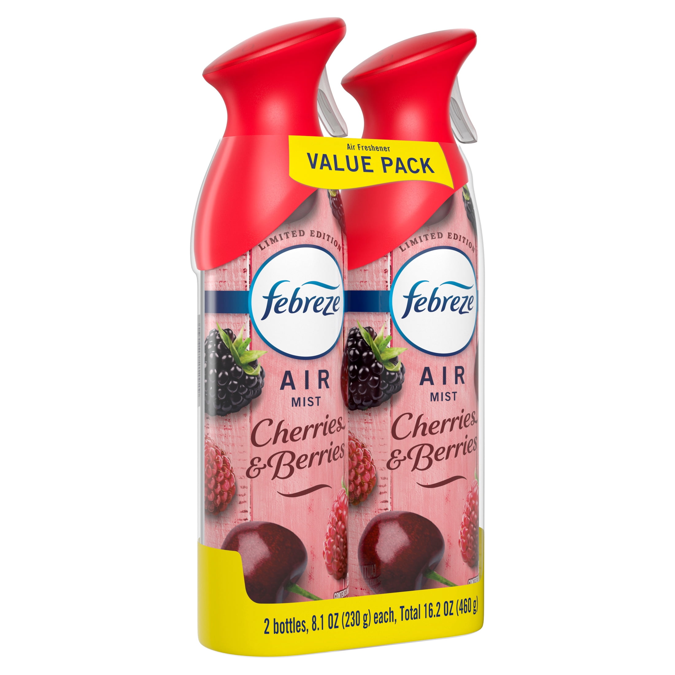 Febreze Air Mist Air Freshener Spray, Cherries & Berries Scent, Odor Eliminator (Cherries & Berries, 16.2 oz, 2 Pack) nve1x