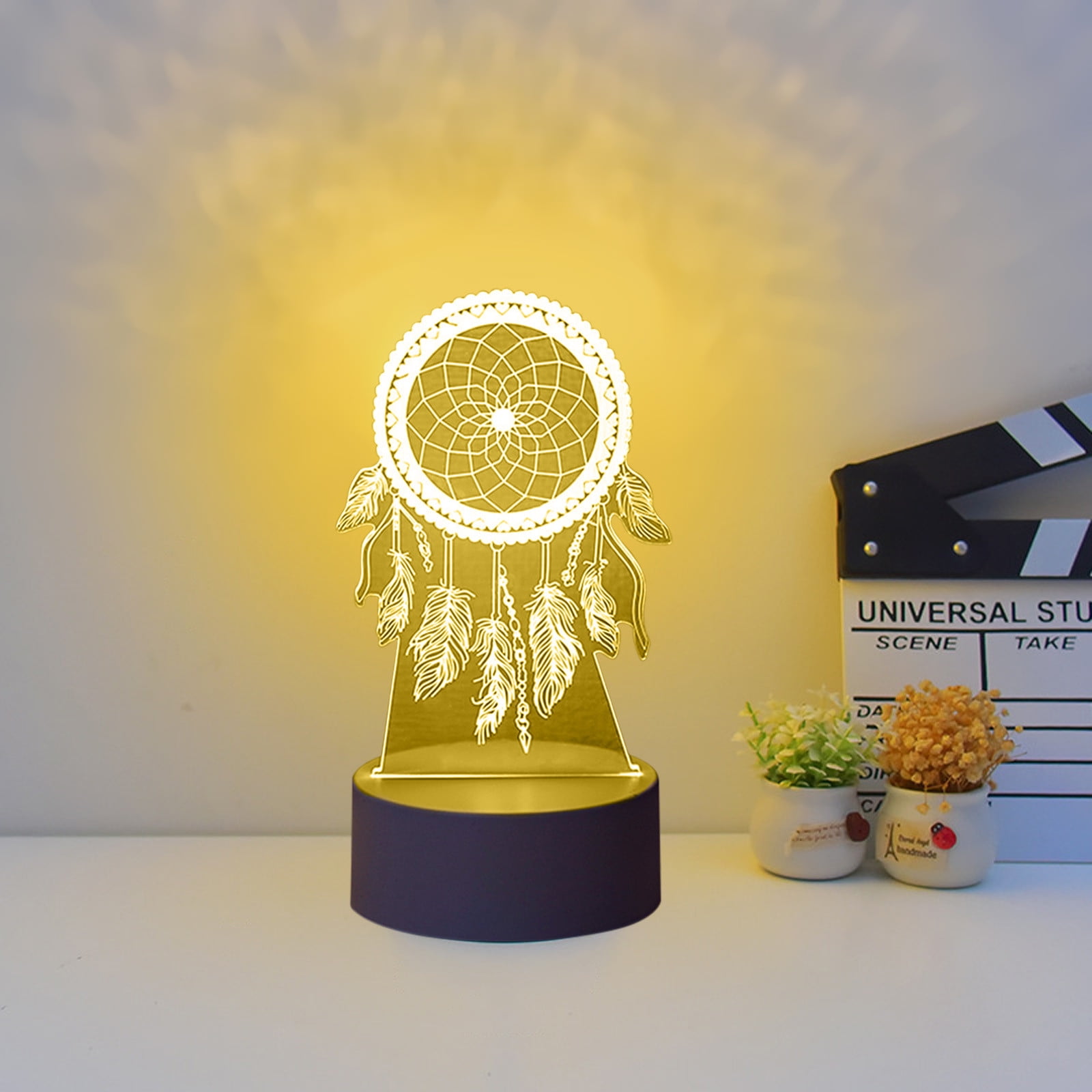 CVLNCYCLING 3D LED Desk Lamp with USB Port (7 Color Changing, 10 in) sndms