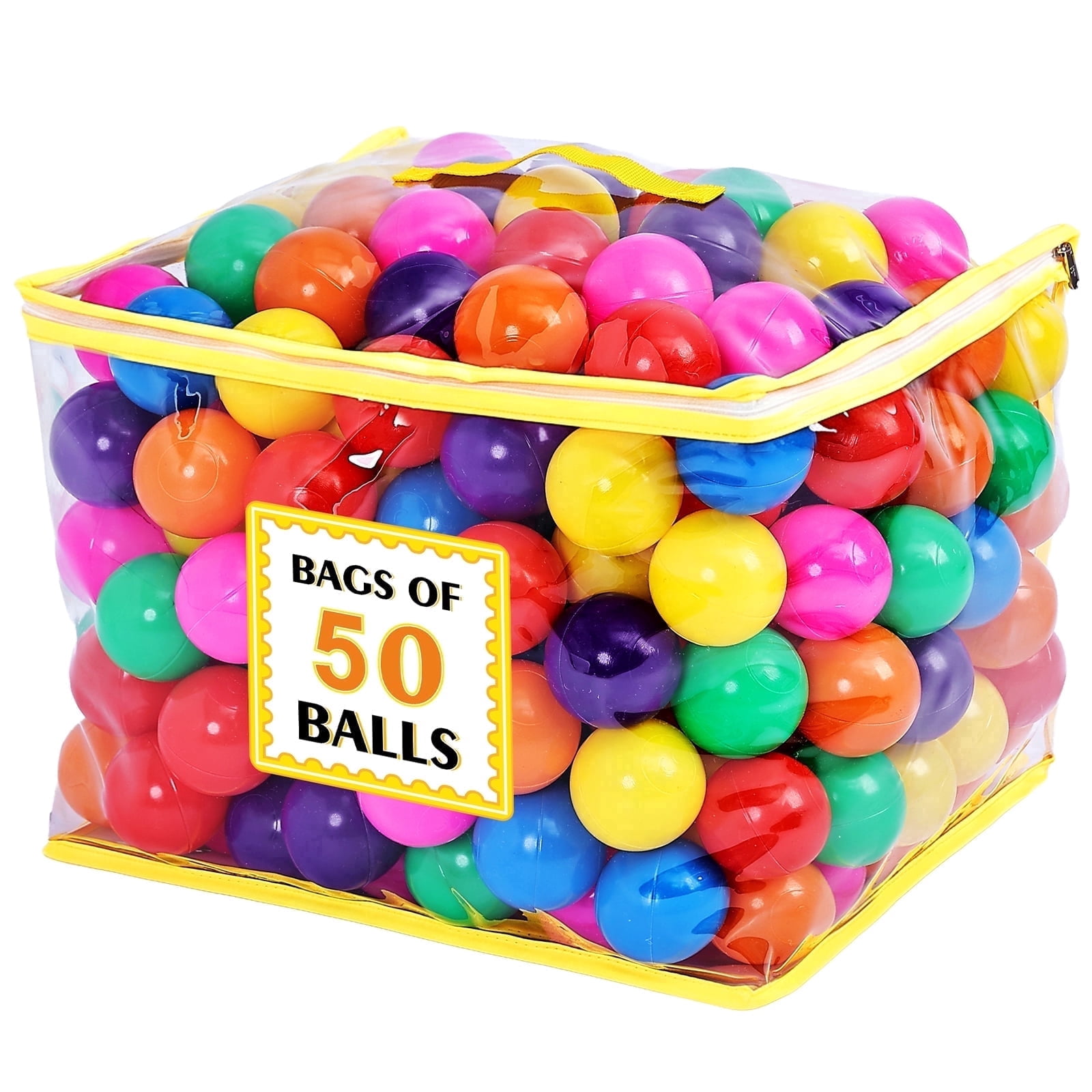PigPigPen Ball Pit Play Balls, Crush-Resistant Plastic Sensory Toys for Toddlers (Multicolor, 50-Pack) o85y3