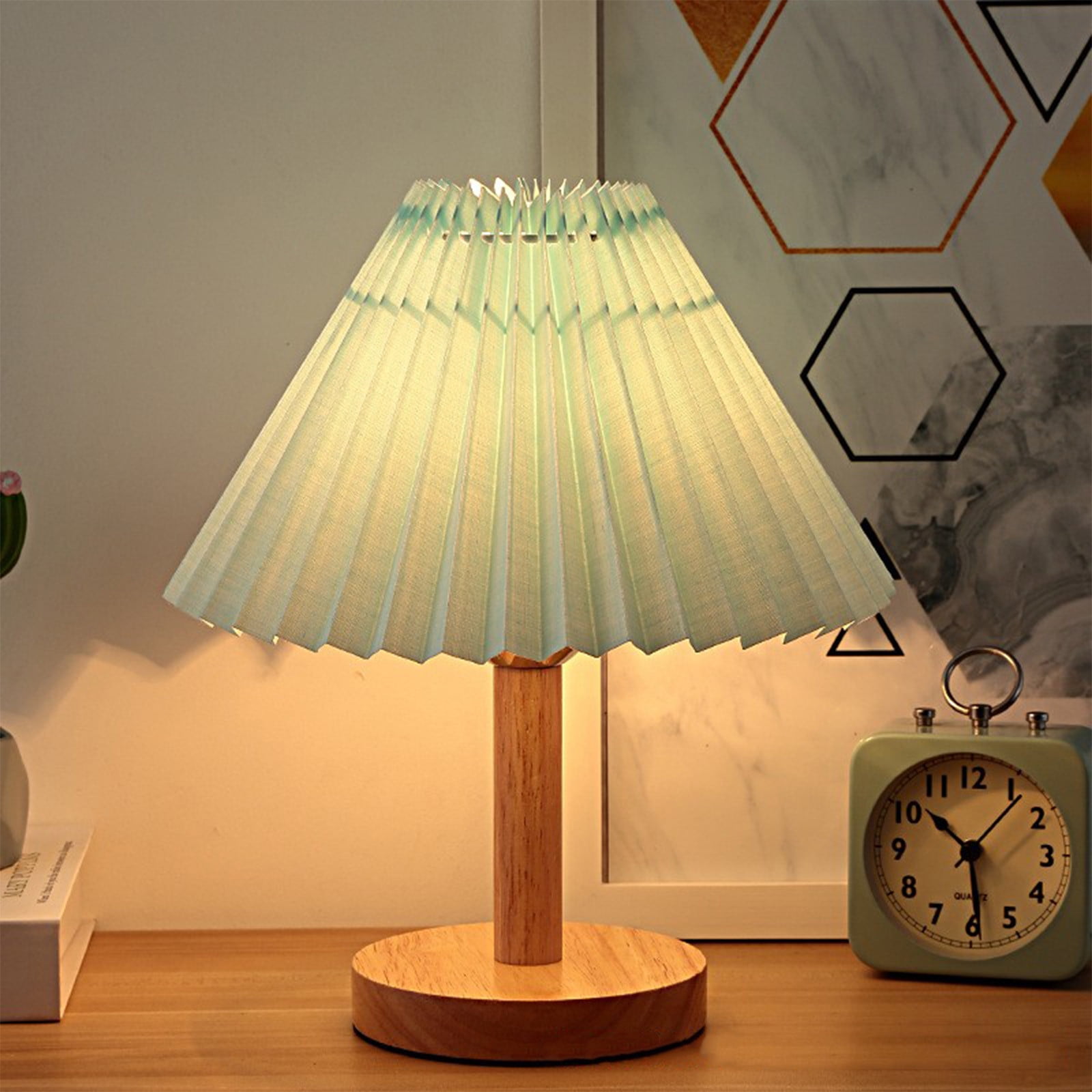BIWEUTYDYS Dimmable LED Table Lamp with USB Charging Ports and Fabric Shade (Green, 10 in x 9 in x 9 in) ysbxg