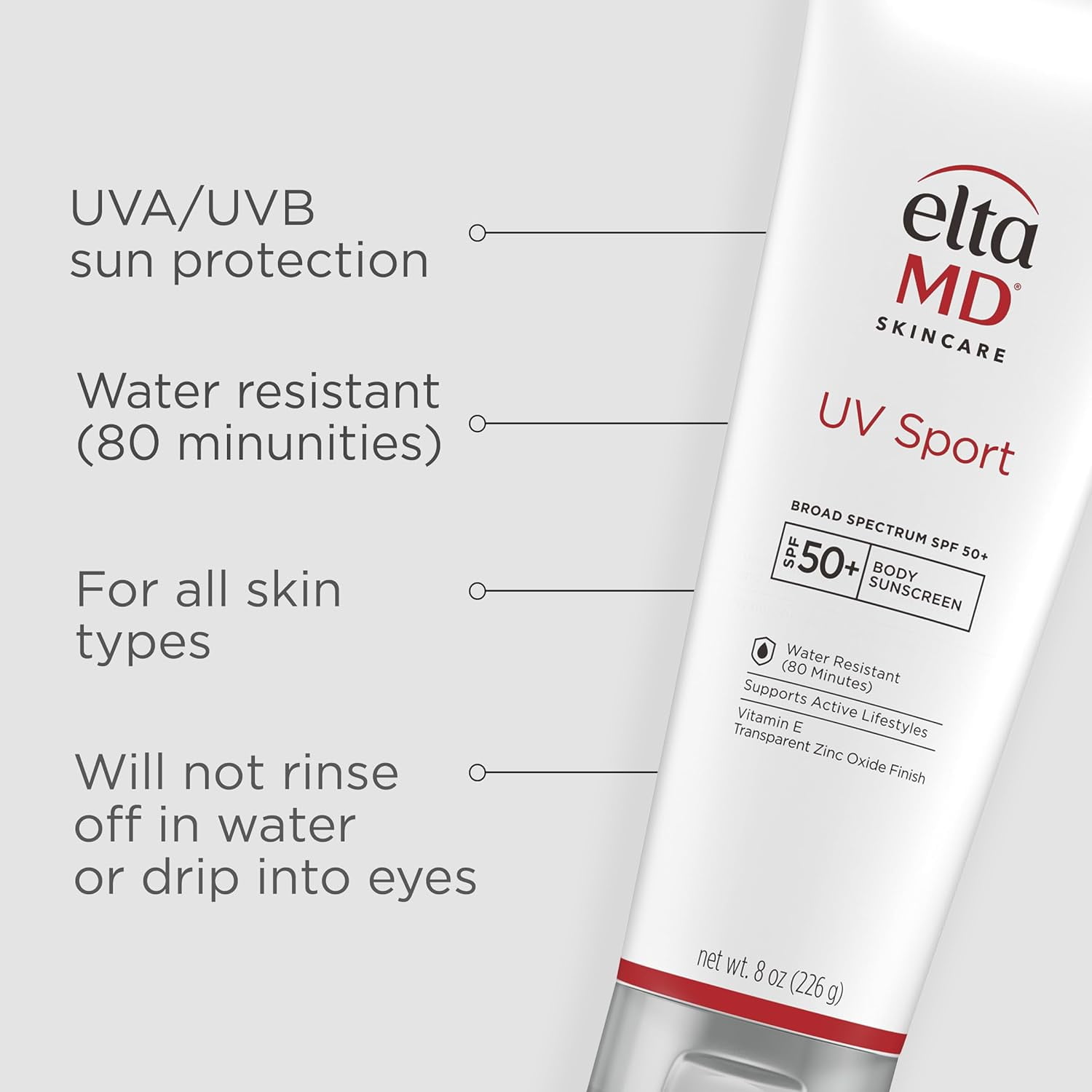 EltaMD UV Sport Broad Spectrum SPF 50 Sunscreen Lotion (White, 8 oz) 8oanq