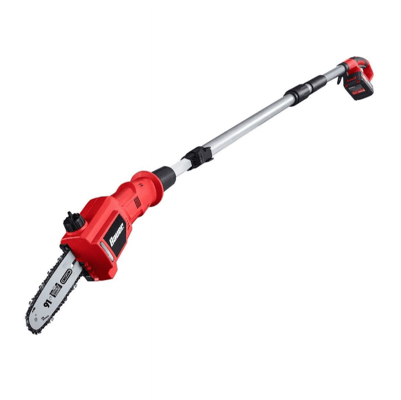 Bauer 20V Cordless Extendable Pole Saw (Red, 8 in Bar, 9.25 ft Length) p7bds