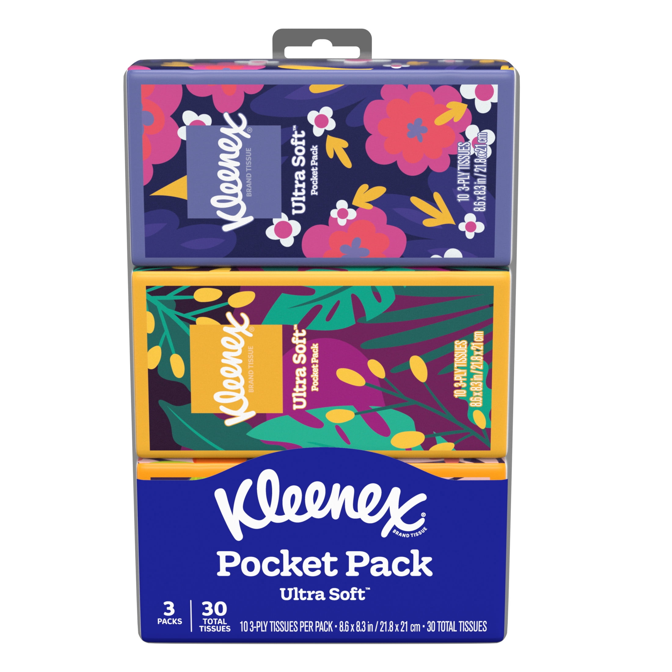 Kleenex On-The-Go Facial Tissues, 3-Ply Soft & Durable Travel Packs (White, 30 Count) ai9n1