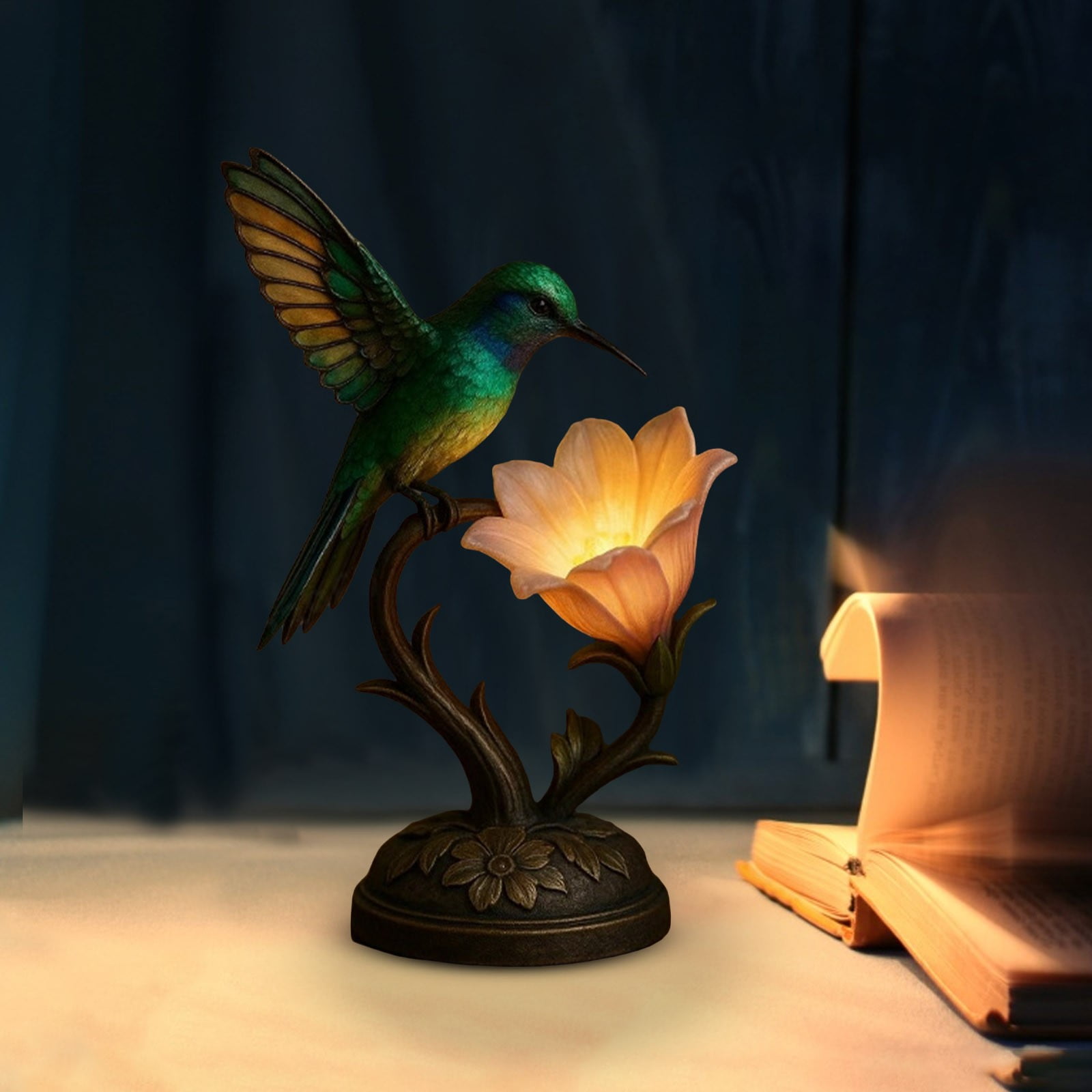 QIUXUJ 3D Floral and Bird Decorative Floor Lamp, Festive Indoor Holiday Accent Lighting (Green, 12 in) hjhen