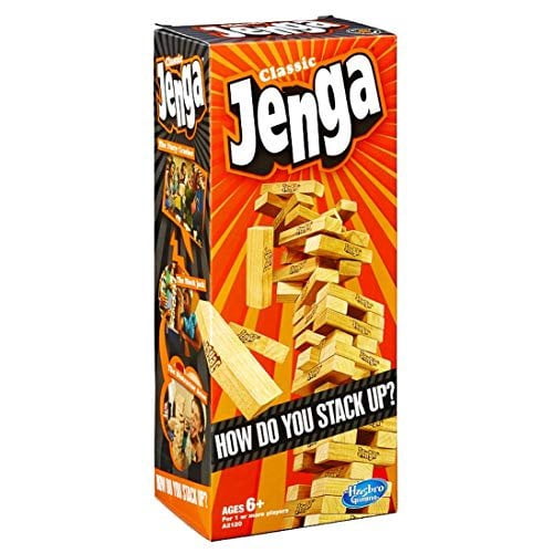 Hasbro Jenga Classic Wood Block Stacking Game (54 Pieces) d7eyq