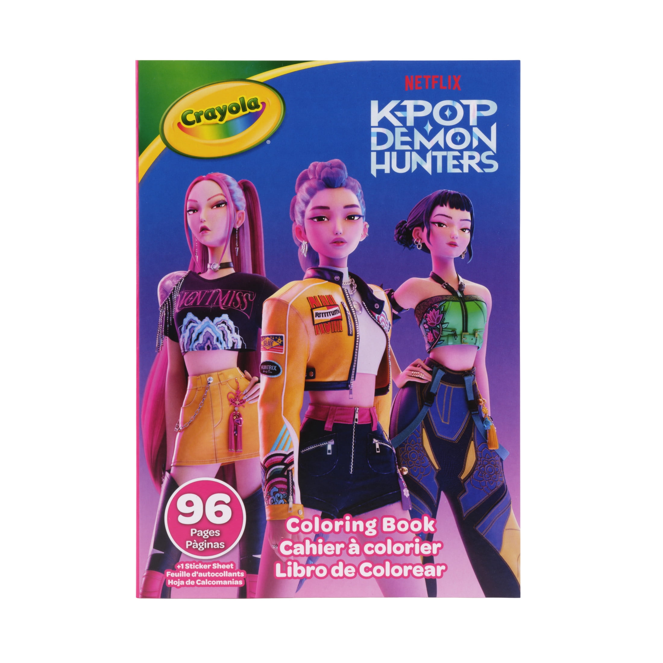 Crayola K-Pop Demon Hunters Coloring Book, Creative Arts and Crafts Activity Set (96 Pages) c24xo