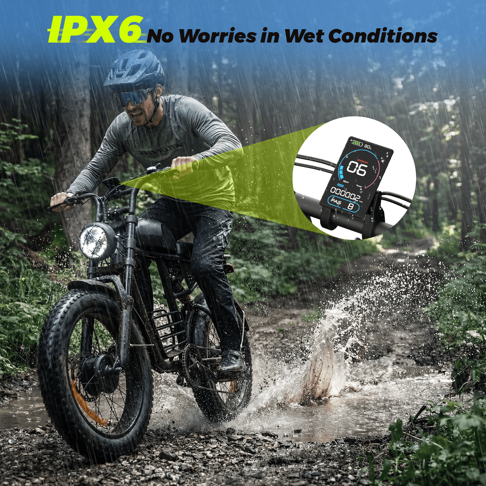 Nexaglide Electric Bike for Adults, 1500W Off-Road E-Bike, 34MPH Fat Tire Mountain Bike, 48V 20Ah Battery (Black, 20 in) zvjky