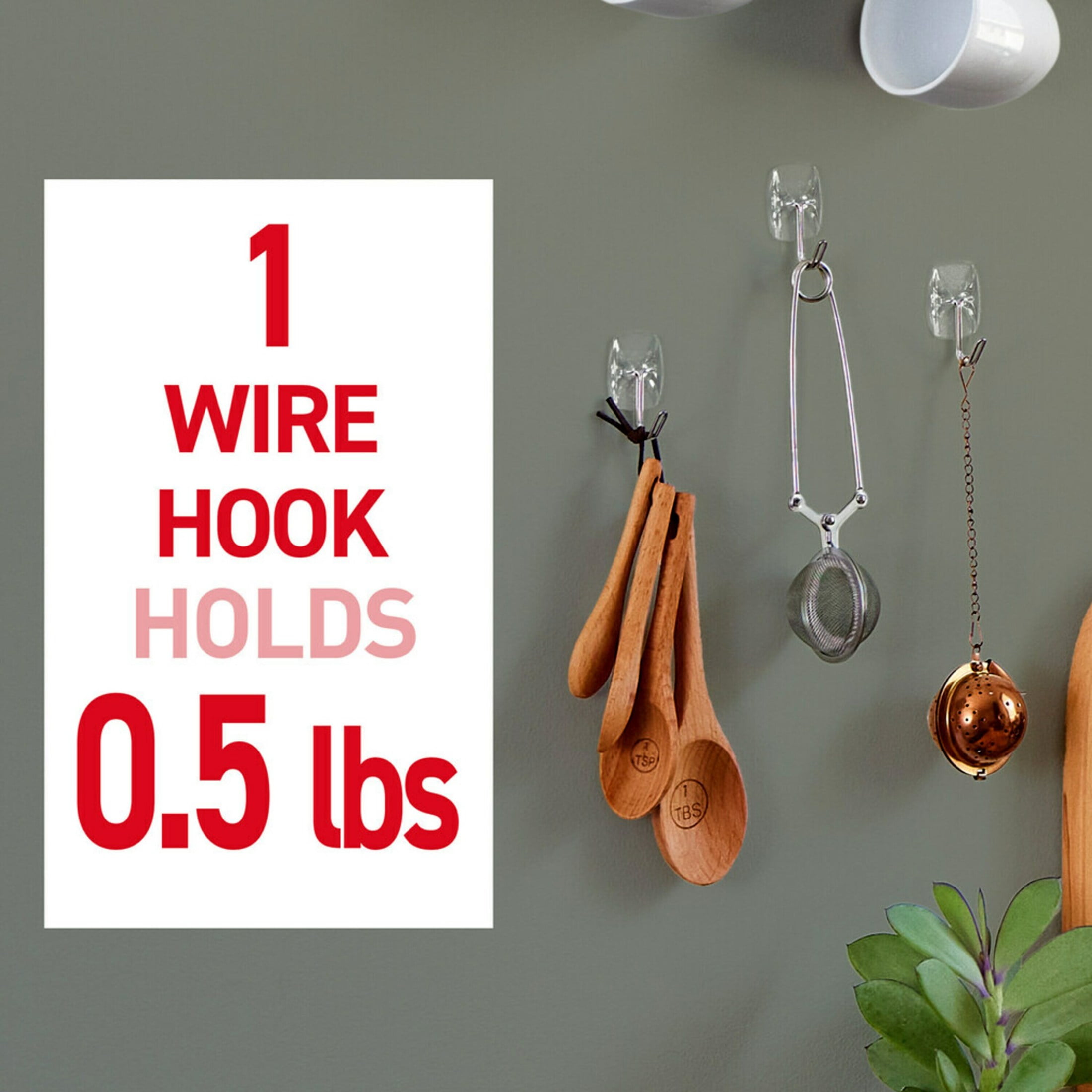 Command Small Wire Toggle Hooks, Damage-Free Adhesive Wall Hooks for Decorating (Clear, 9 Hooks) rxsw4