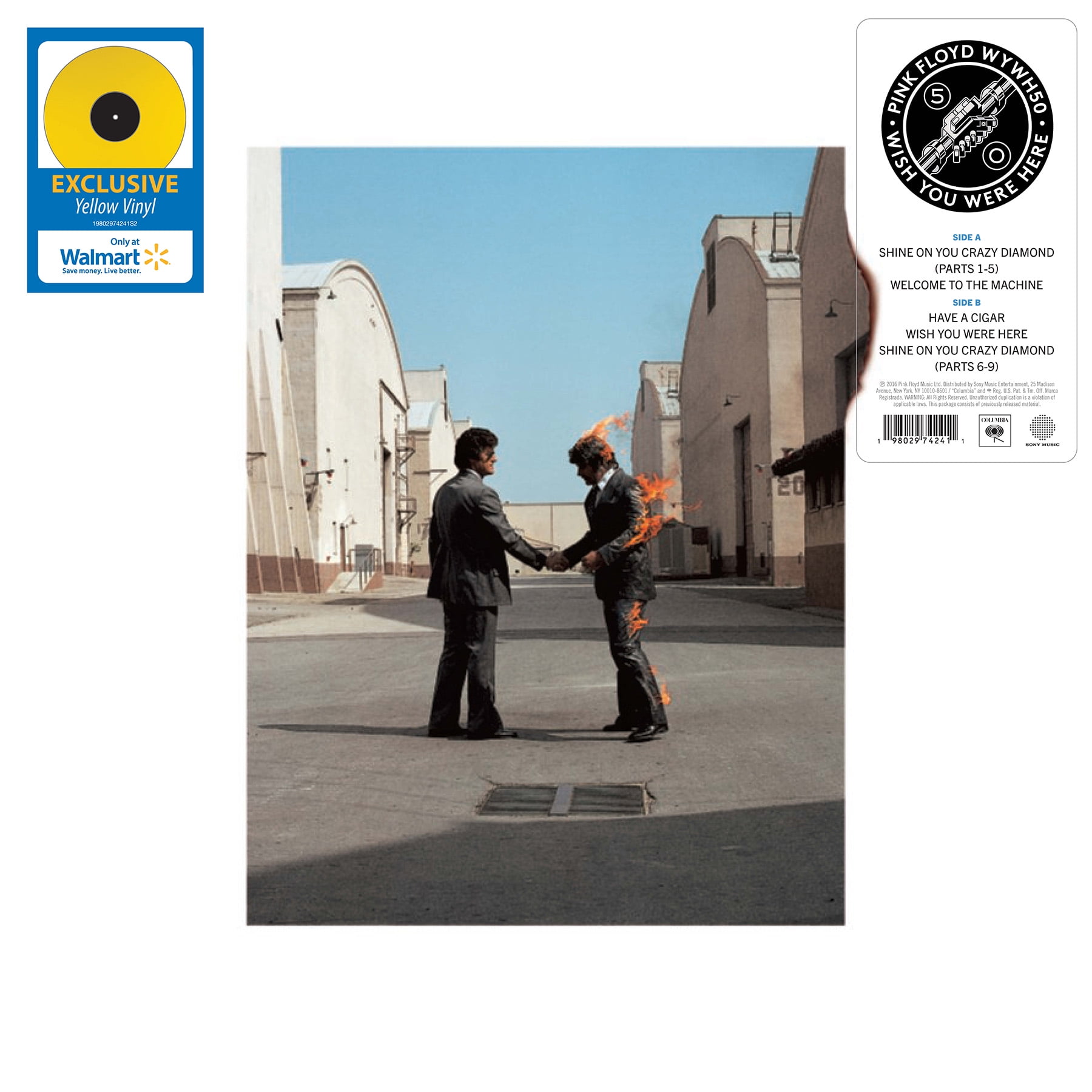 Sony Music Pink Floyd Wish You Were Here 50th Anniversary Edition Vinyl Record (Yellow, 12 in) queal