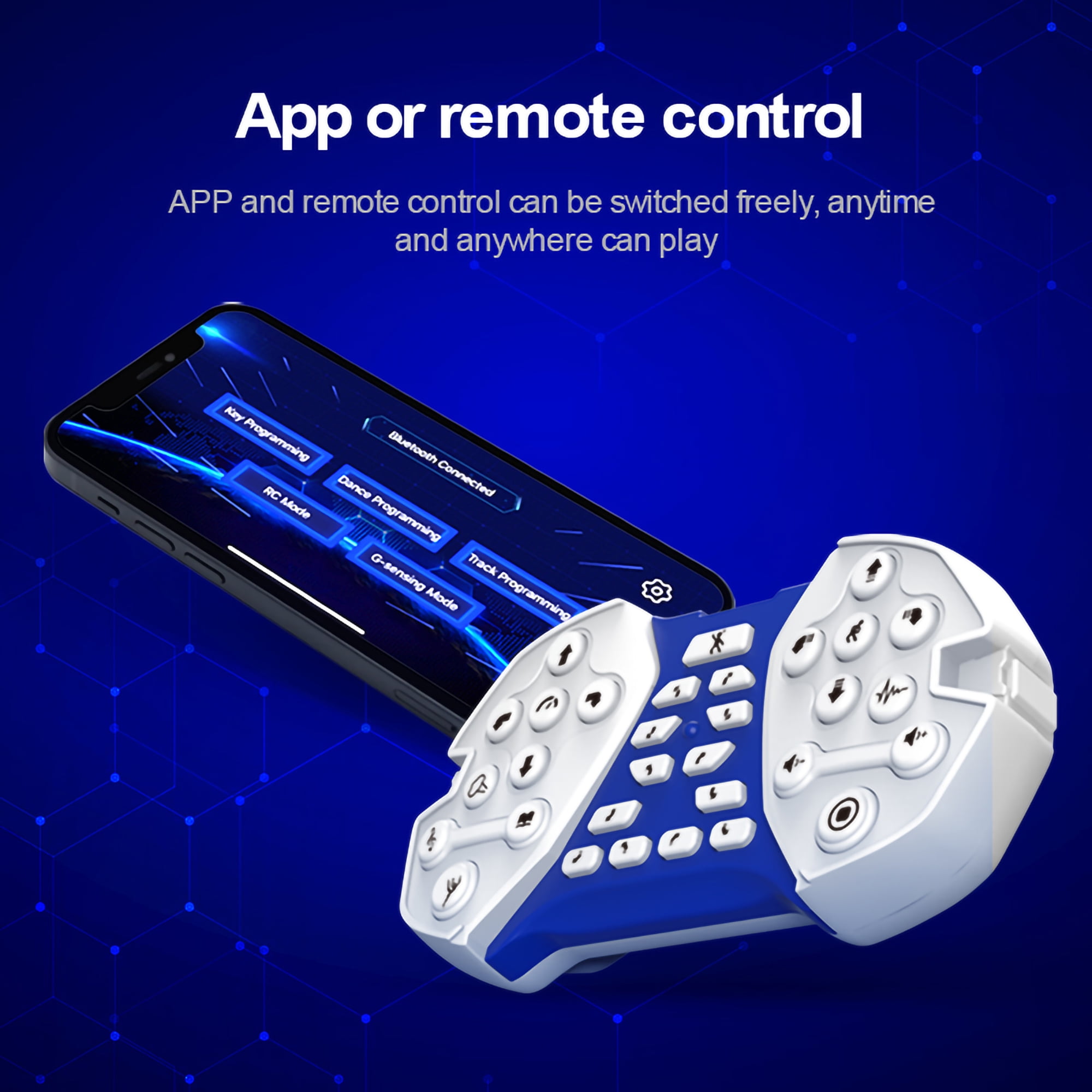 BABYLTRL Smart Remote Control Robot Toy, Interactive Programmable Robot with Voice and App Control (Blue, 19 in) hskco