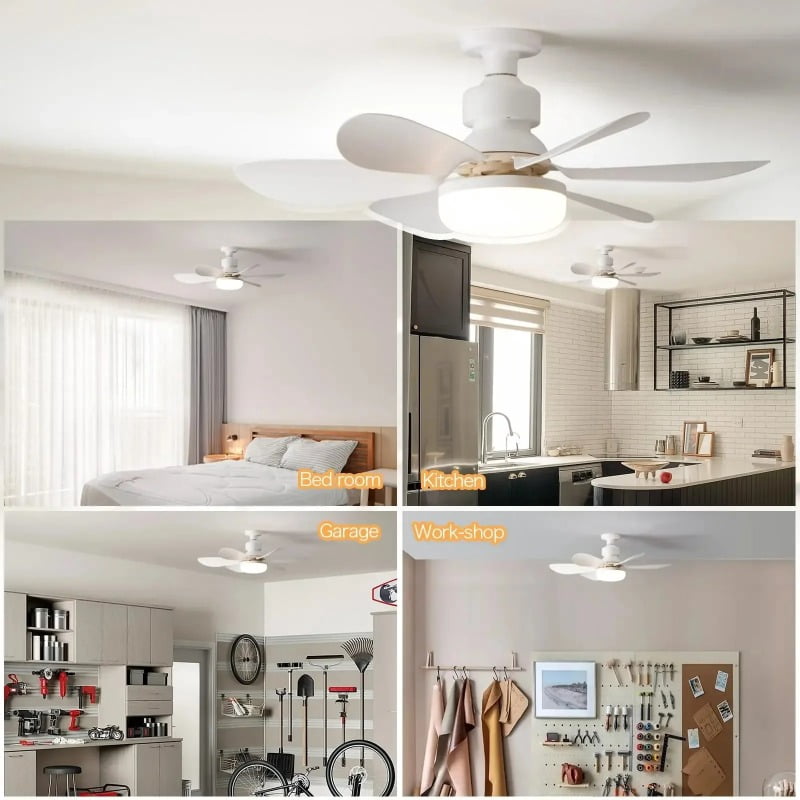 Modern Ceiling Fan Light (Black, 20.5 in) 40W LED 3-Speed Indoor Ceiling Fixture for Bedroom and Living Room x1i2c