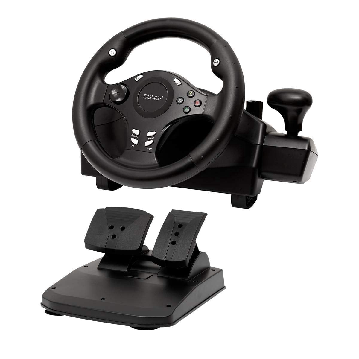 DOYO Racing Wheel for PC, PS4, Xbox One, Switch, 270° Steering Wheel with Pedals and Gear Shifter (Black, 1 Unit) 1jie9