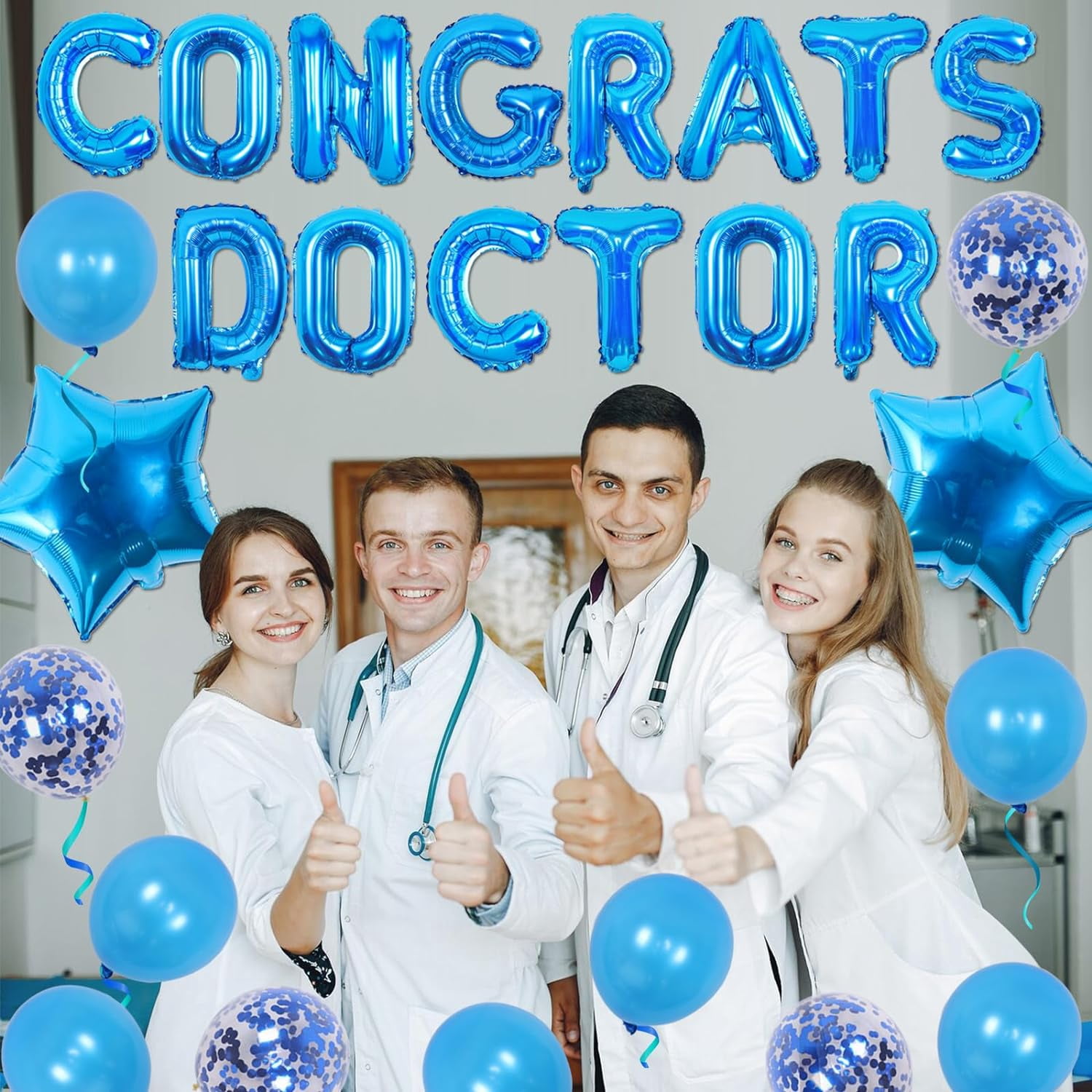 Cheereveal Medical School Graduation Party Decorations Set (Blue, 17-Piece Set) 09lmt