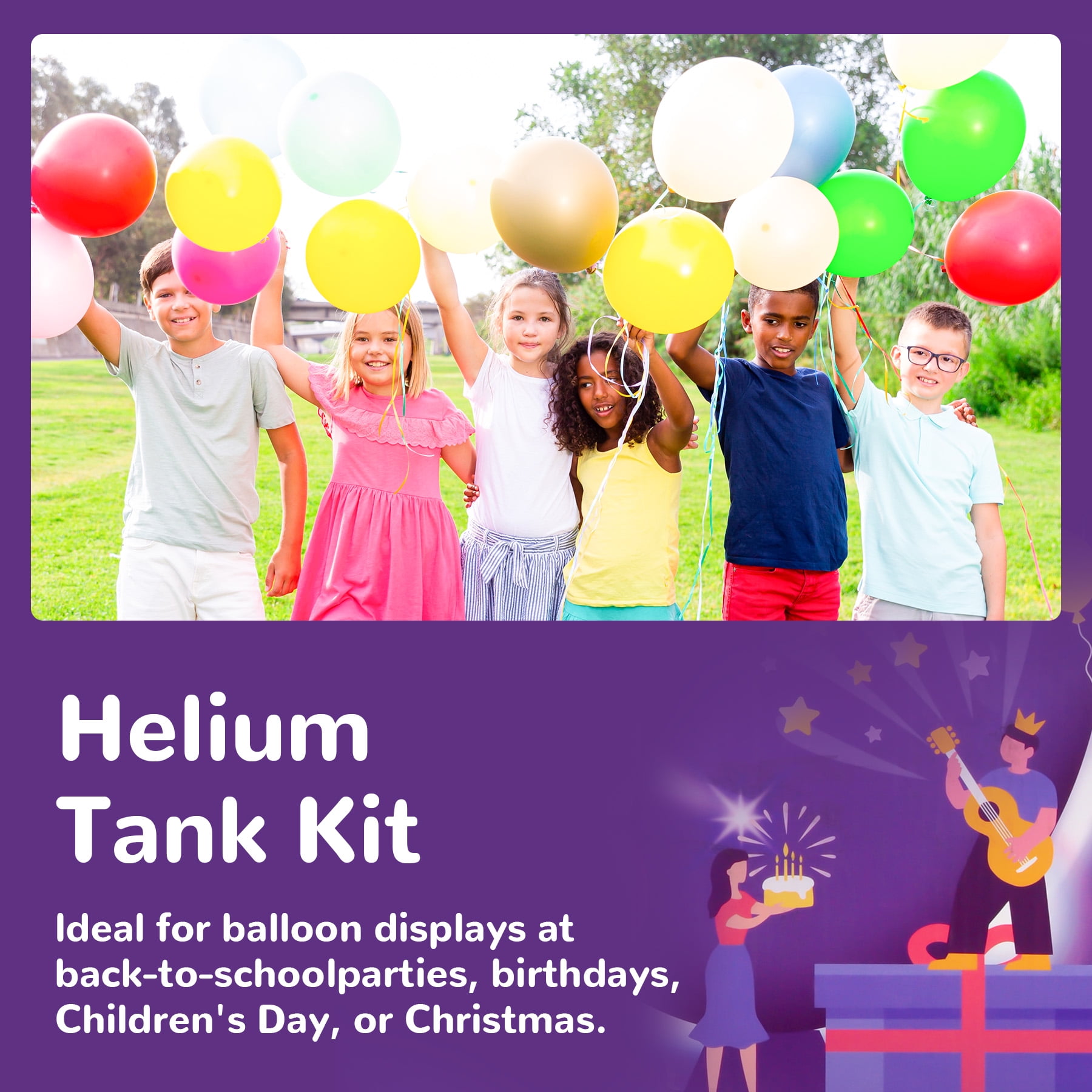 Soyishi Helium Tank for Party Balloons (50 Count Capacity, 0.47 cu ft) l4p52