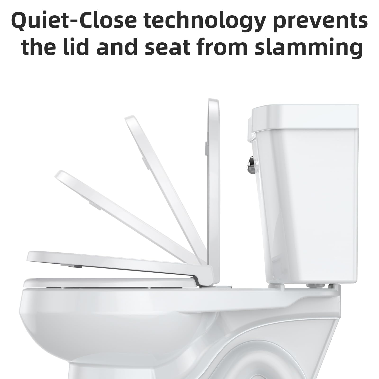 Tropow Round Toilet Seat, Slow Soft Close Ergonomic Design with Quick Release (White, 16.5 in) zjr7p