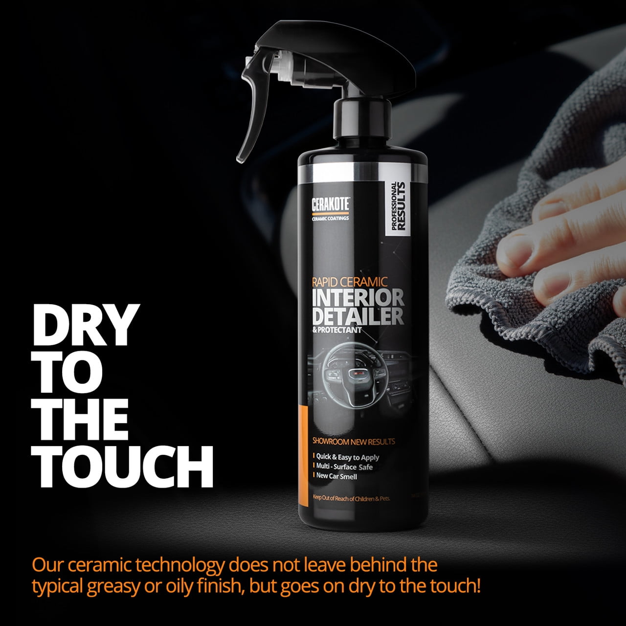Cerakote Ceramic Interior Detailer and High Foam Car Shampoo Cleaning Bundle (12 fl oz, 16 fl oz) 52rnc