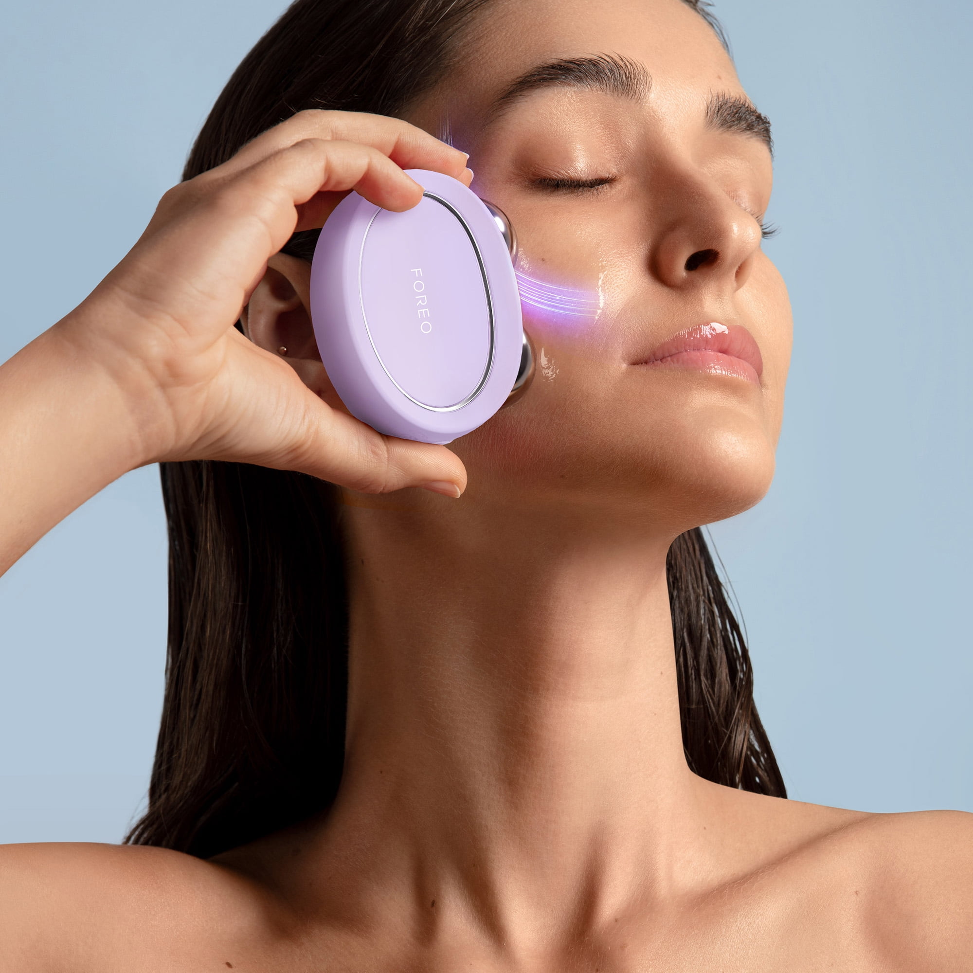 FOREO BEAR 2 Microcurrent Facial Toning Device Bundle with Supercharged Serum 2.0 and HA+PGA Moisturizer (3 Piece Set) f2iro