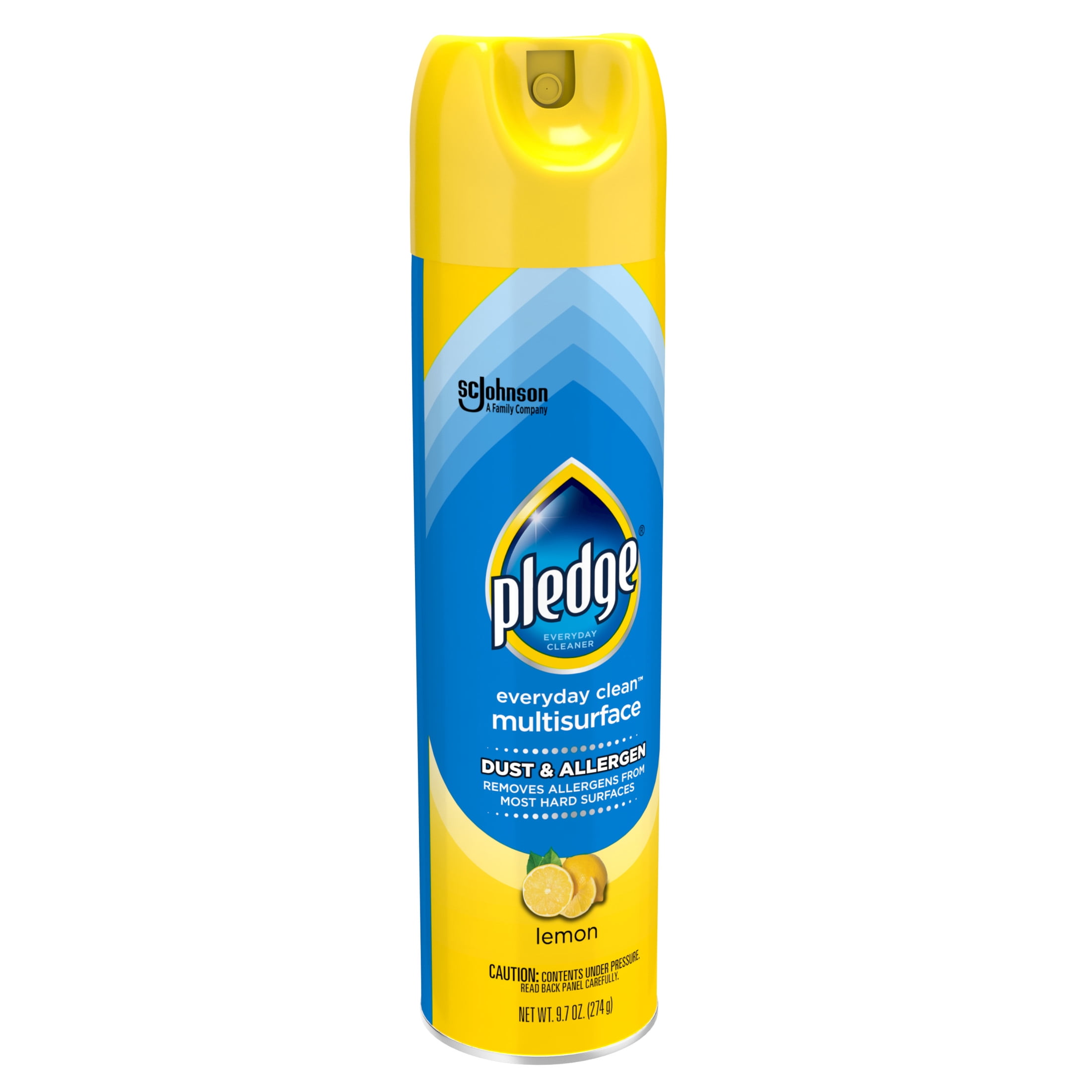 Pledge Multi-Surface Dust & Allergen Cleaner Spray, Lemon Scent (6 Pack, 9.7 oz) gywmx