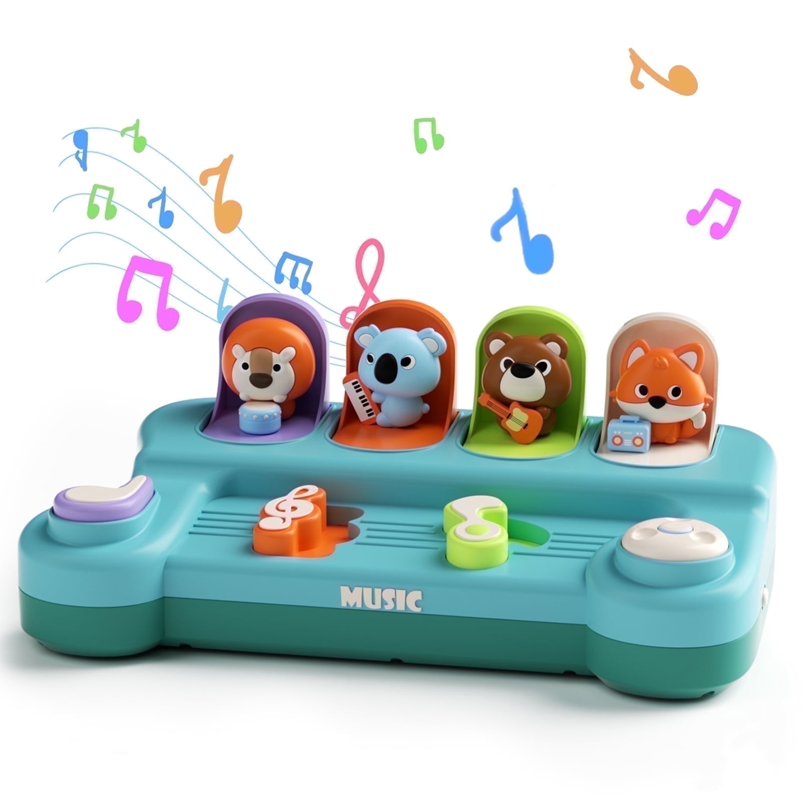 Dimoarch Pop Up Interactive Musical Toy for Toddlers, Educational Cause and Effect Activity Center (14.01 x 8.31 x 4.37 in) fd5a6