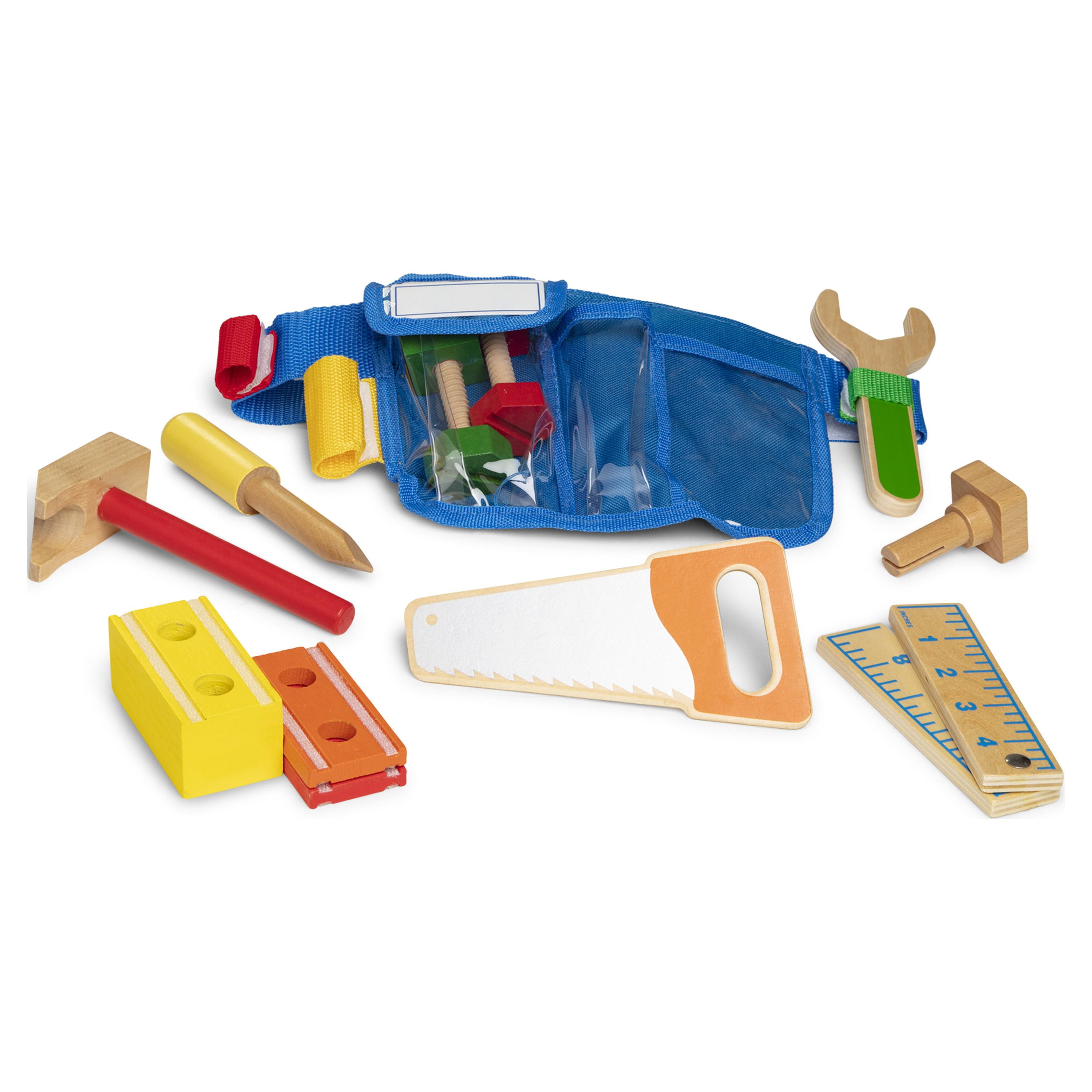 Melissa & Doug Deluxe Tool Belt Set with Wooden Construction Toys (14 Piece Set) y1twz