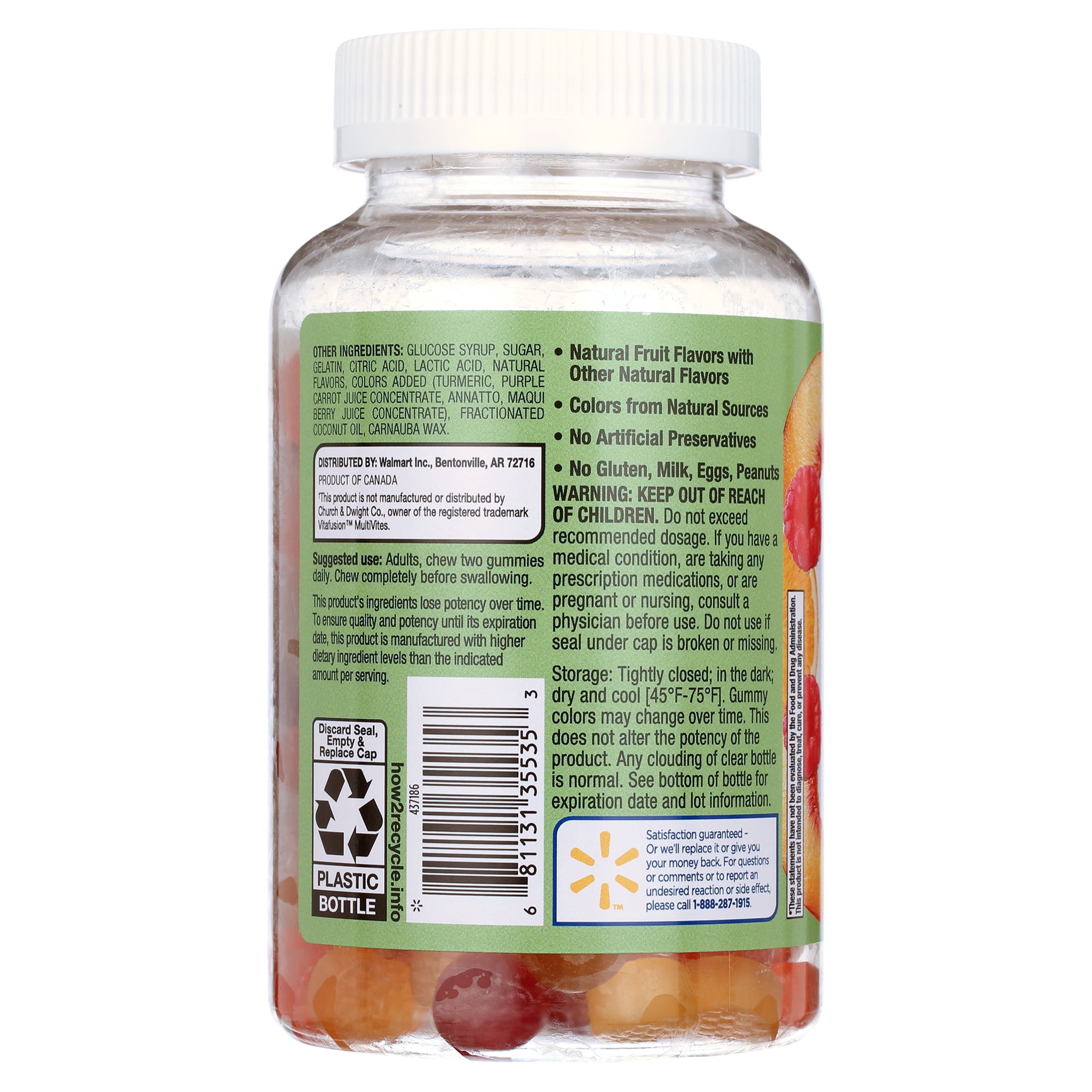 Equate Multivitamin Gummies for Immune Support, Daily Dietary Supplement (Mixed Berry, Orange, Peach, 150 Count) zj7ua