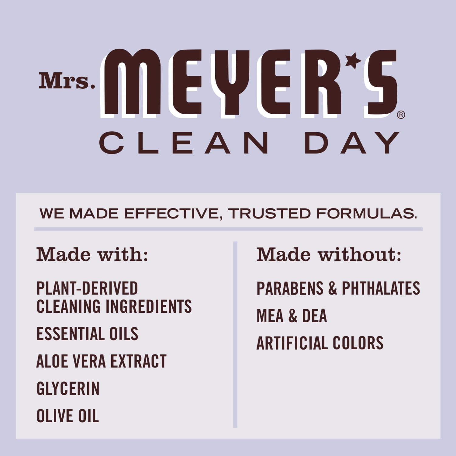 Mrs. Meyer's Clean Day Liquid Hand Soap Refill, Lavender Scent, Moisturizing Formula (4 Pack, 33 fl oz) y8a41