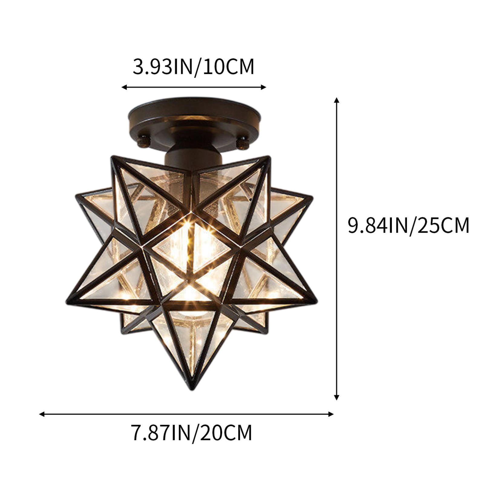Toycle Moravian Star Flush Mount Ceiling Light, Transitional Brass Fixture with Clear Glass (Black, 12 in) u3c7z