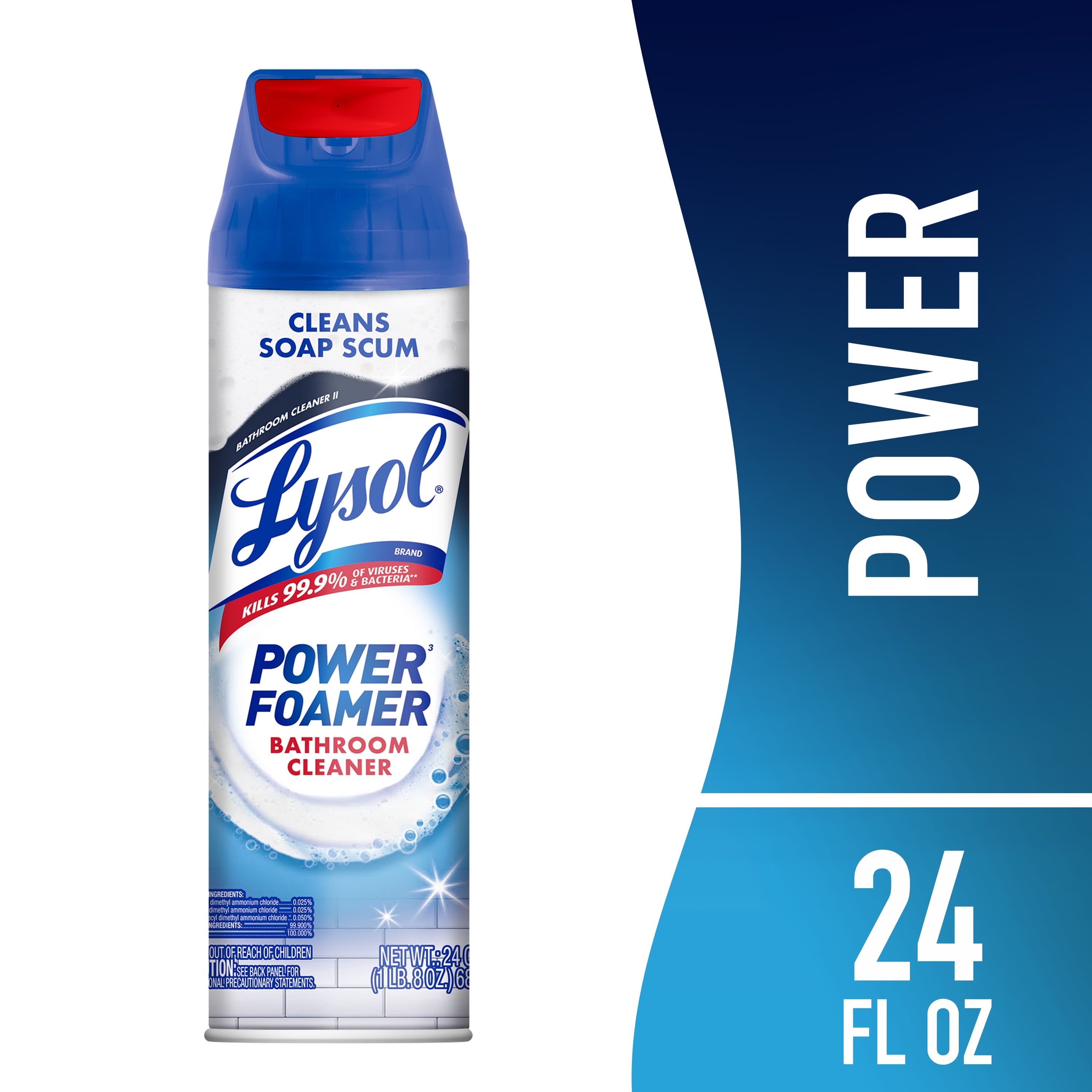 Lysol Power Foam Bathroom Cleaner, Atlantic Fresh Scent, Deep Cleaning Formula (24 fl oz) 4m3mg