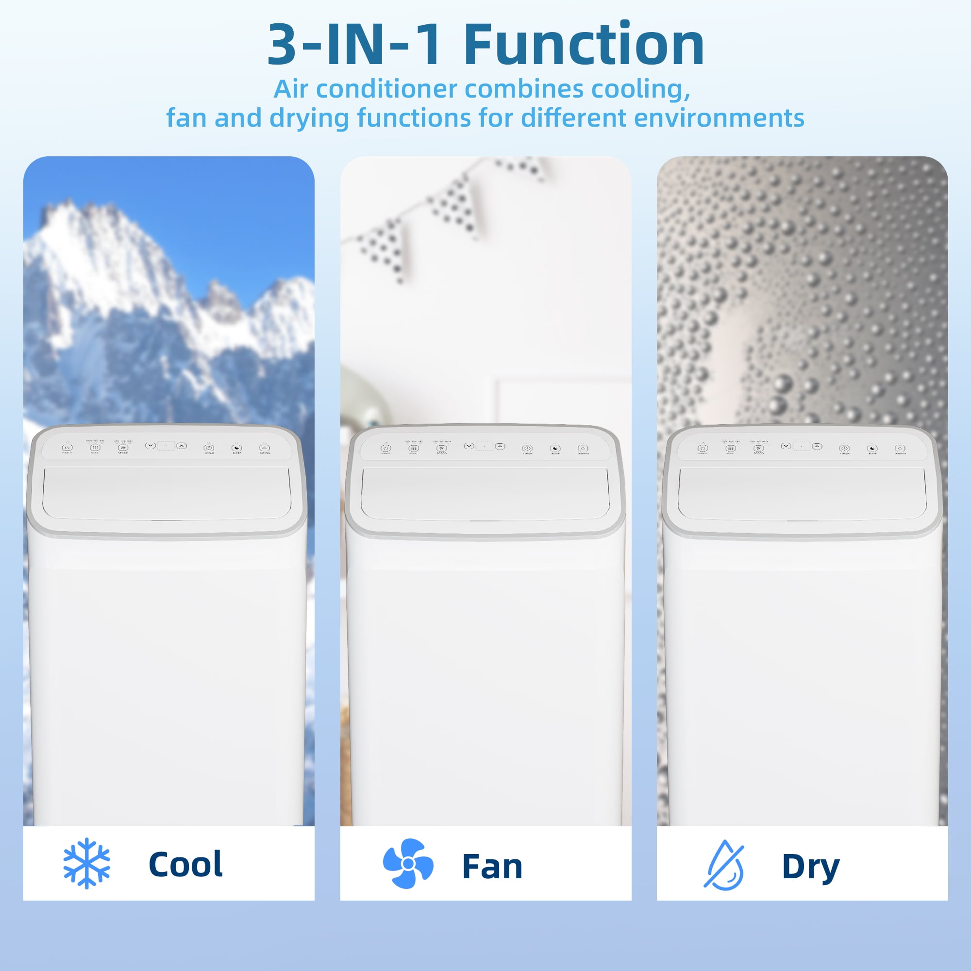 PIONEERWORKS Portable Air Conditioner 12000 BTU (4-in-1 Cooling, Dehumidifier, Fan, Sleep Mode, 450 sq. ft. Coverage) mwxbc