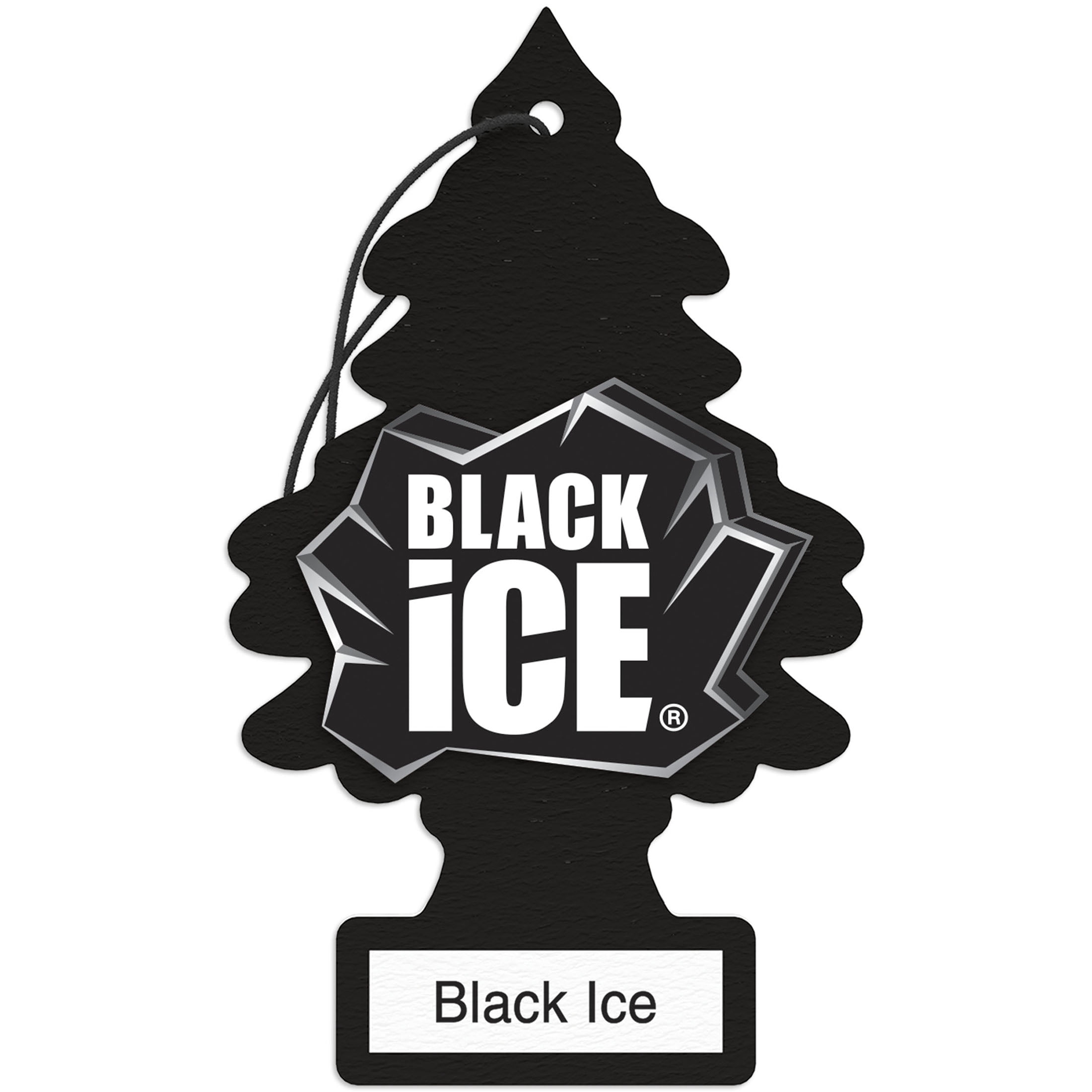 LITTLE TREES Car Air Freshener Black Ice Scent Long-Lasting Odor Eliminator (Black, 6-Pack) vg4bj