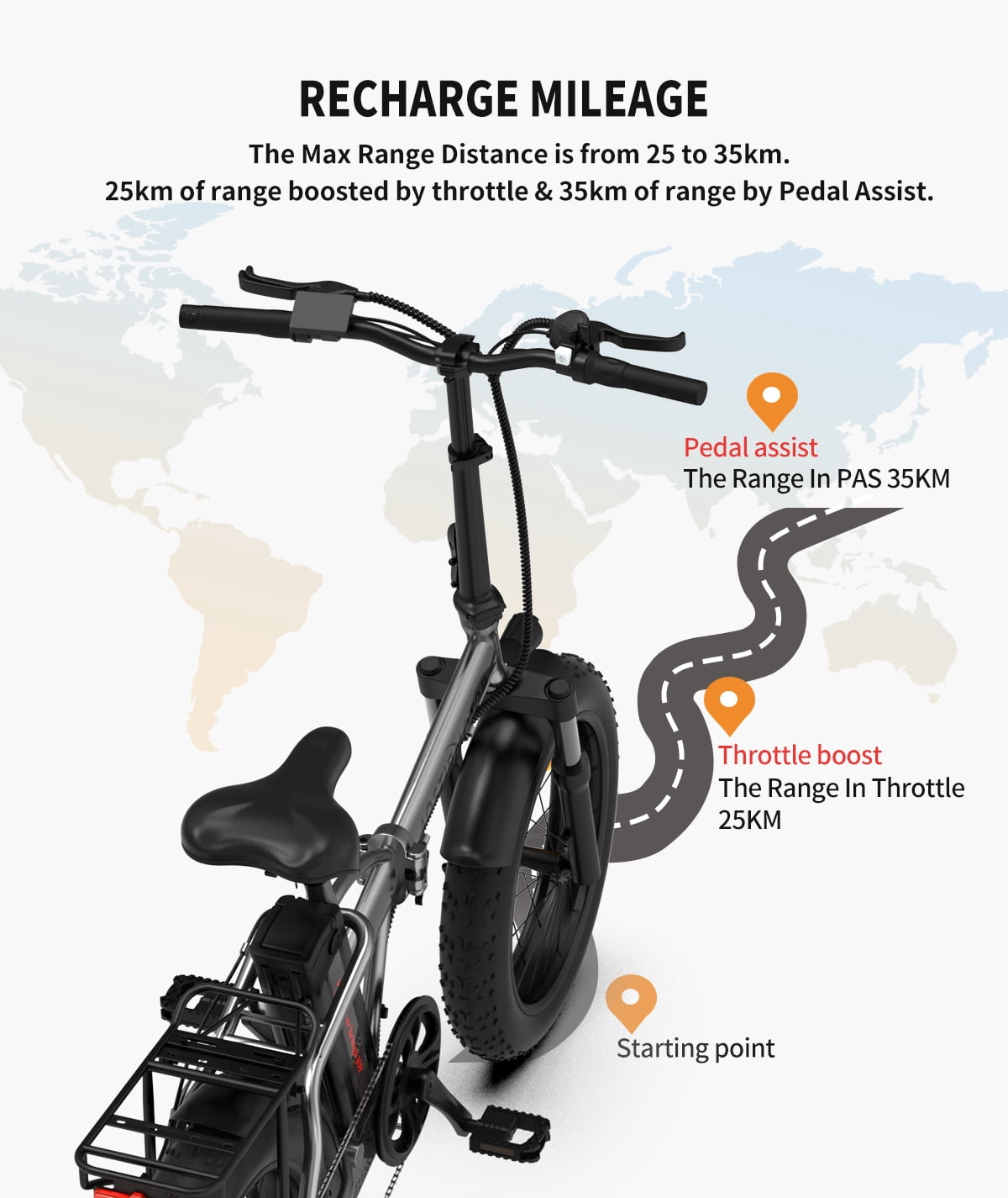 Aostirmotor Folding Electric Bike, 750W Motor, 20 in Fat Tire, 48V Removable Battery (Black, 260 lb Capacity) i57tt