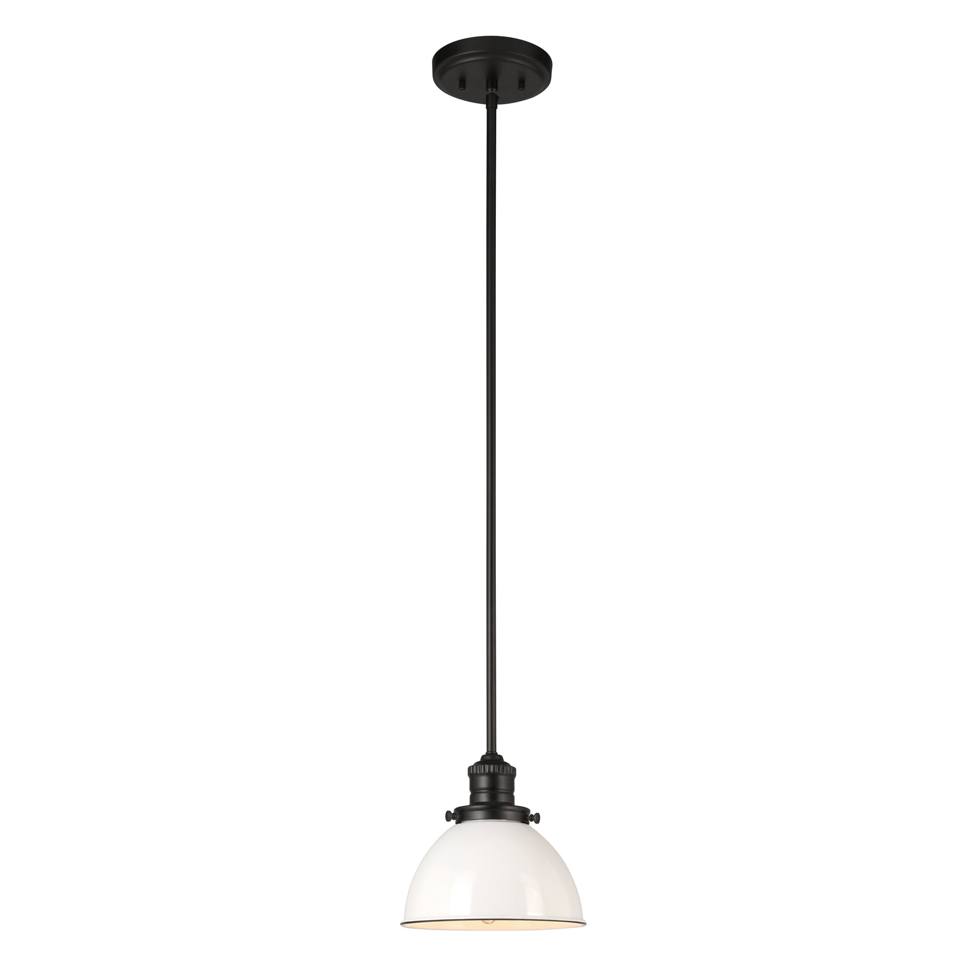 Design House Savannah Farmhouse 1-Light Indoor Dimmable Pendant Light (White/Matte Black, 57.63 in) n9vy4
