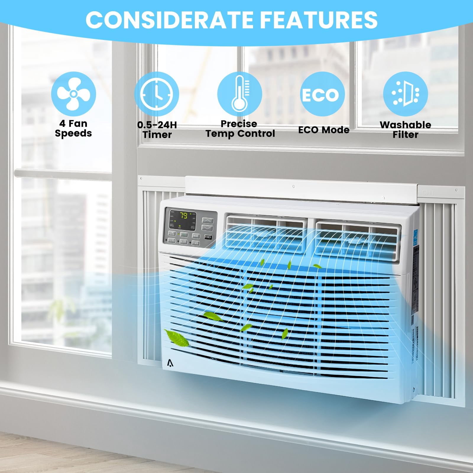 Sunflower Home Decor 10000 BTU Window Air Conditioner (White, 450 Sq. Ft) syho4