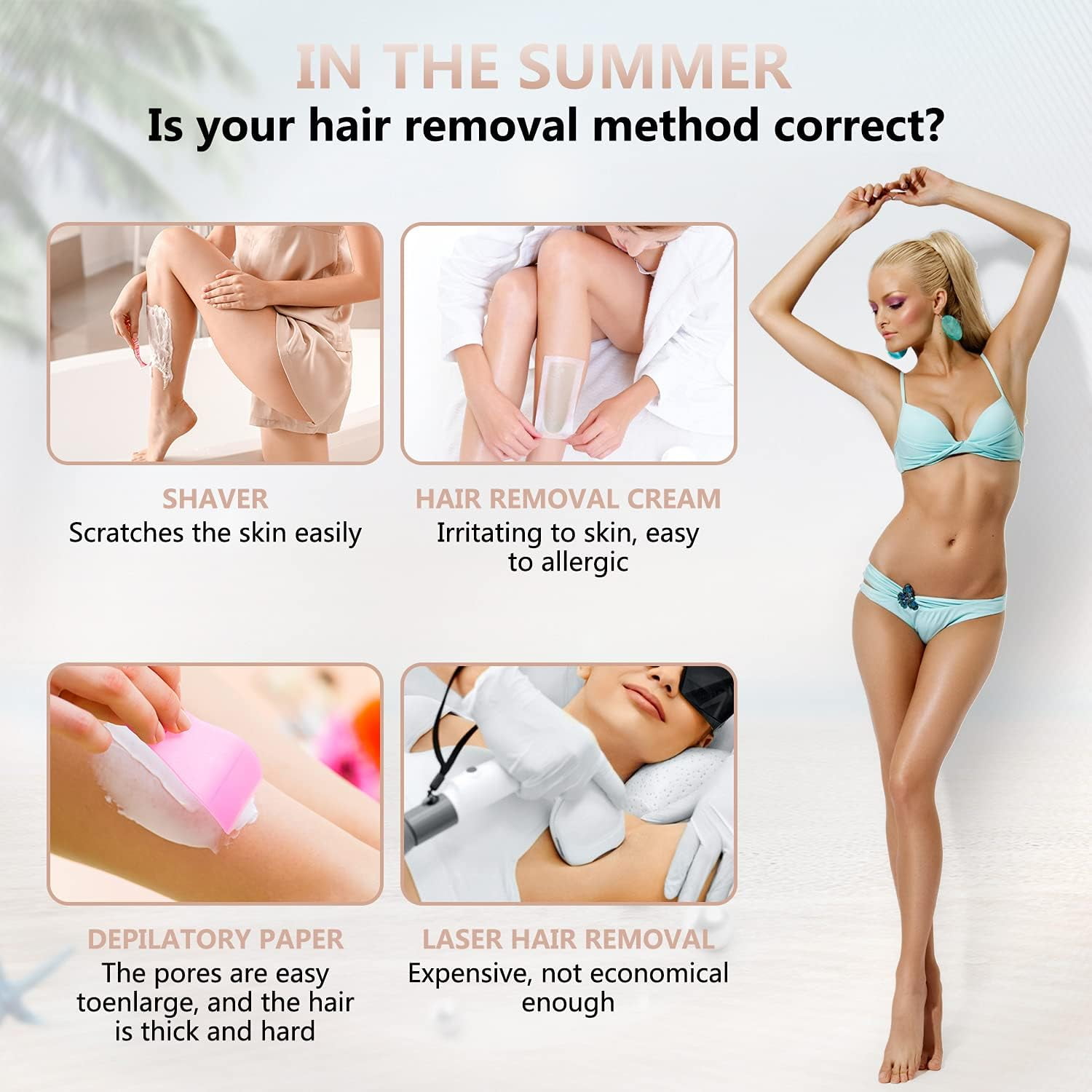 OBACRE 4-in-1 Electric Shaver for Women, Rechargeable Cordless Hair Removal Trimmer for Face, Legs, and Bikini (1 Count) h0agr