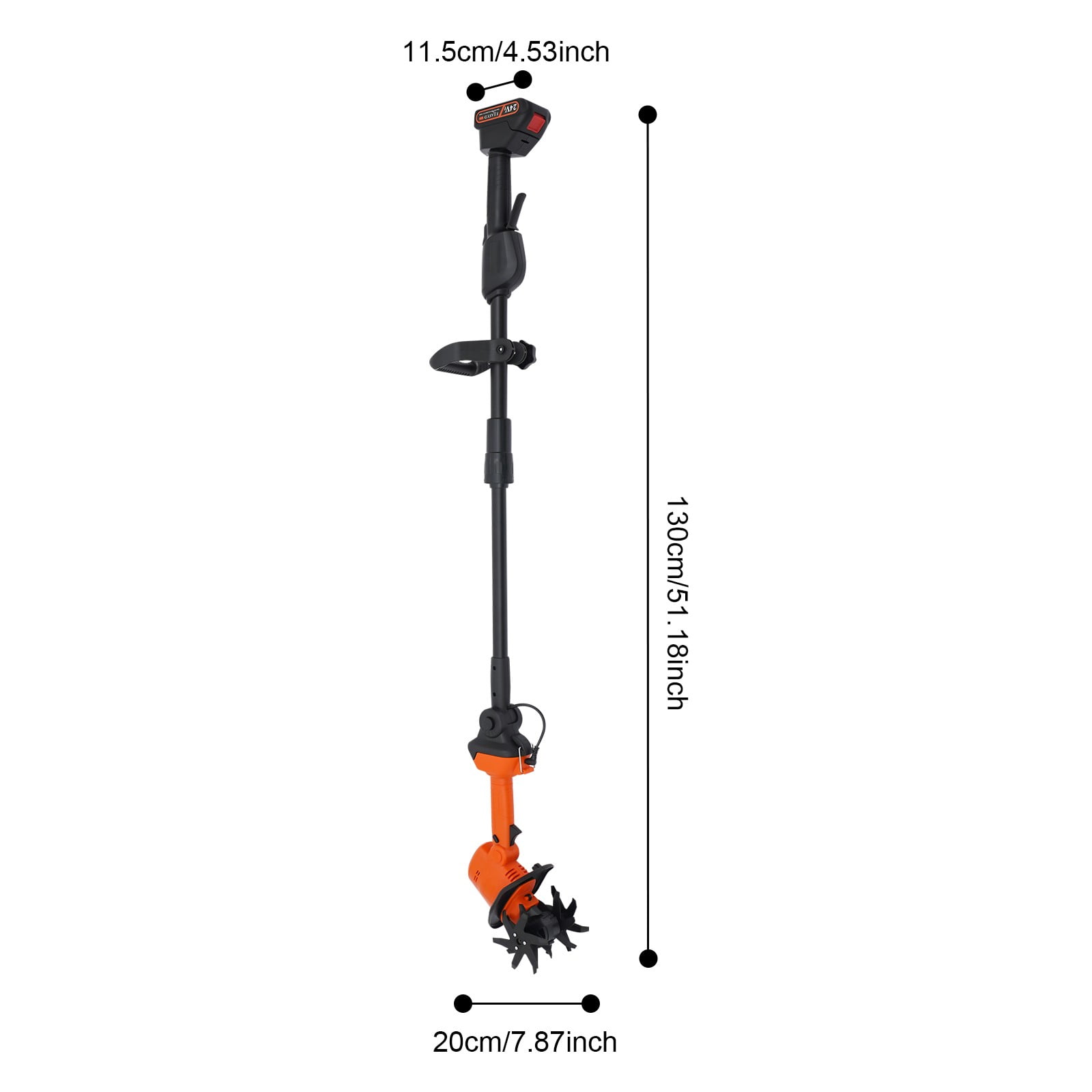 Generic 21V Cordless Mini Tiller Cultivator, Electric Garden Tiller with Adjustable Pole (3.94 in Width, 3.94 in Depth) 8m5mh