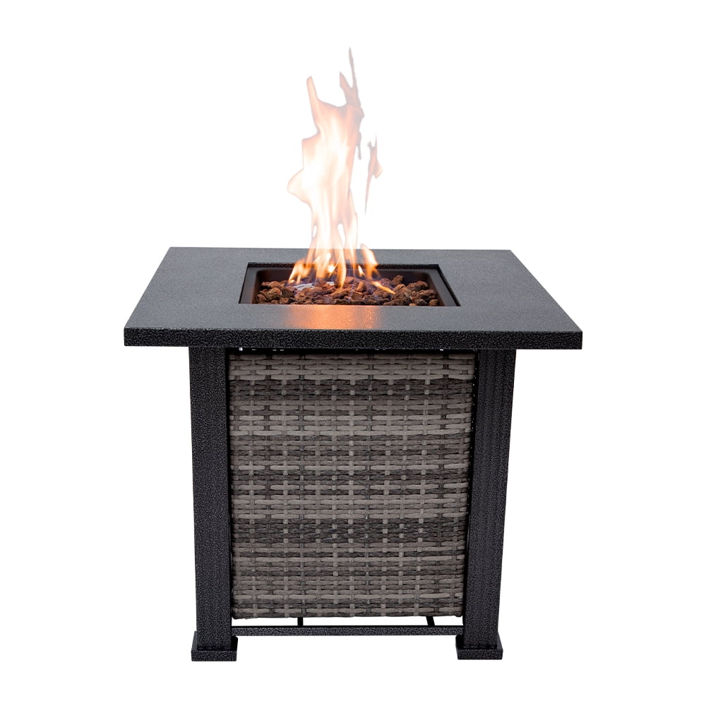 Sol Living Adana 28 in Outdoor Propane Fire Pit Table (Grey, 28 in x 28 in x 24.4 in) 005sh