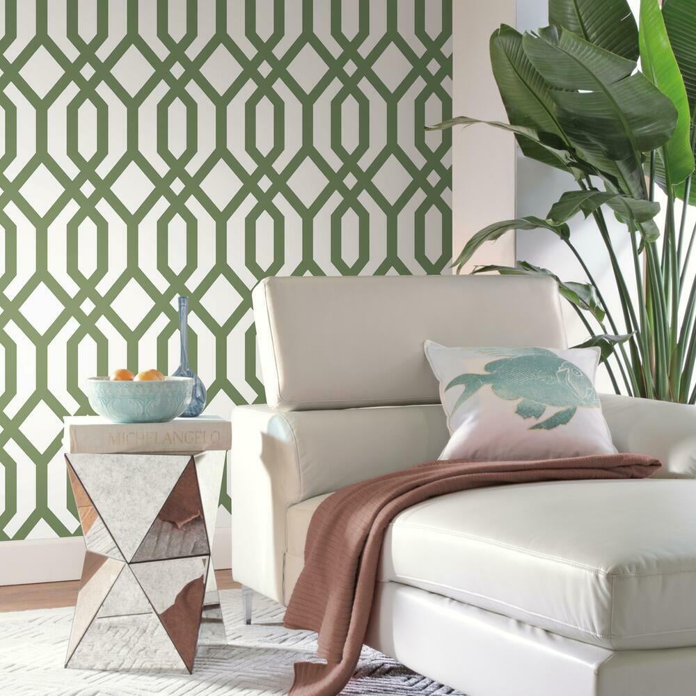 RoomMates Gazebo Lattice Peel and Stick Wallpaper (Blue, 20.5 in x 16.5 ft) 9reau