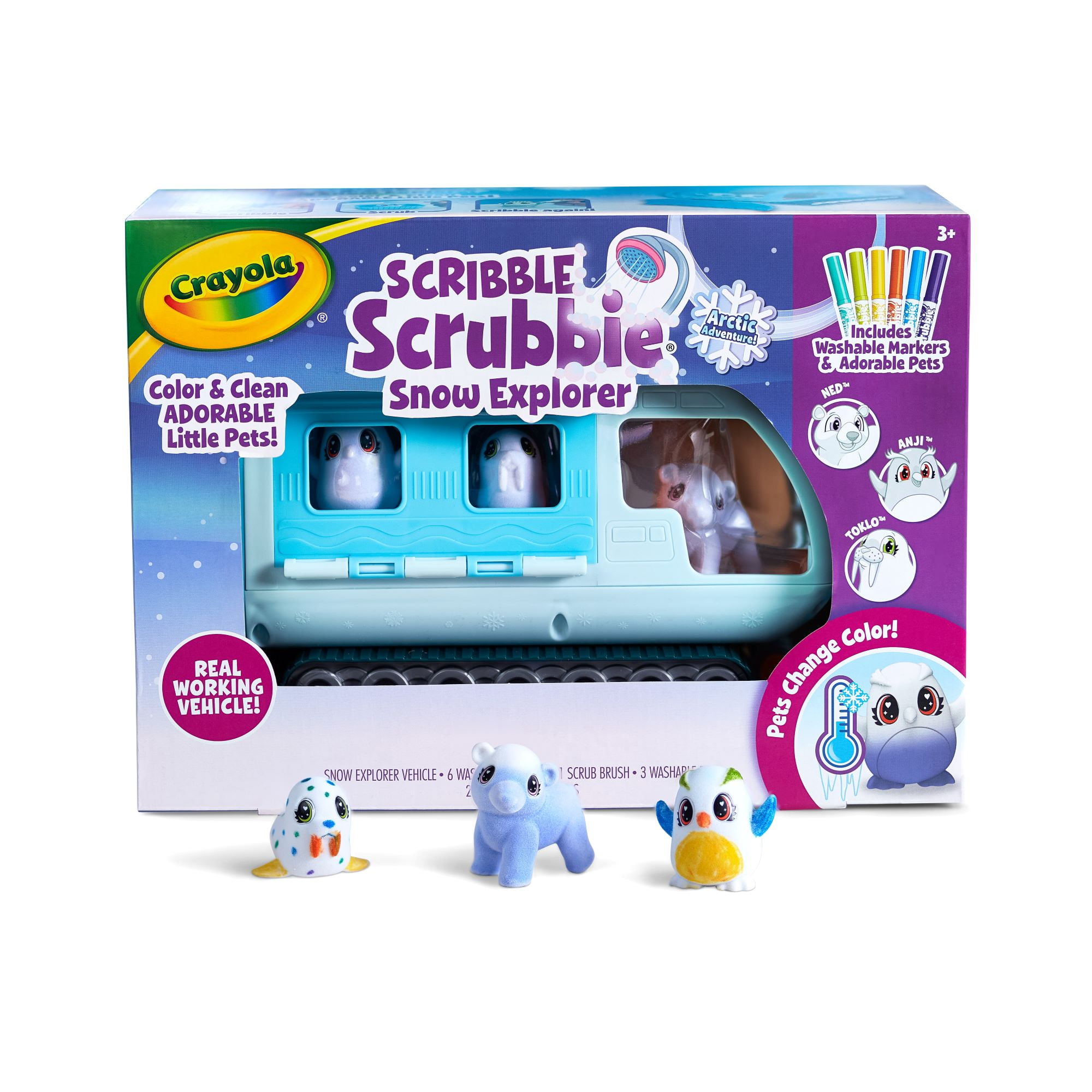 Crayola Scribble Scrubbie Pets Arctic Snow Explorer Activity Set (Blue, 14-Piece Set) uj2li