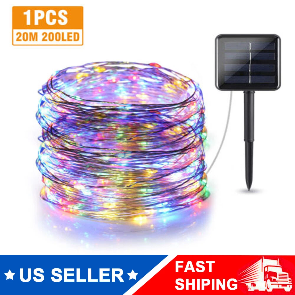KLYNE Solar Fairy String Lights, 200 LED Copper Wire Outdoor Waterproof Garden Decor (65.6 ft) gzeak