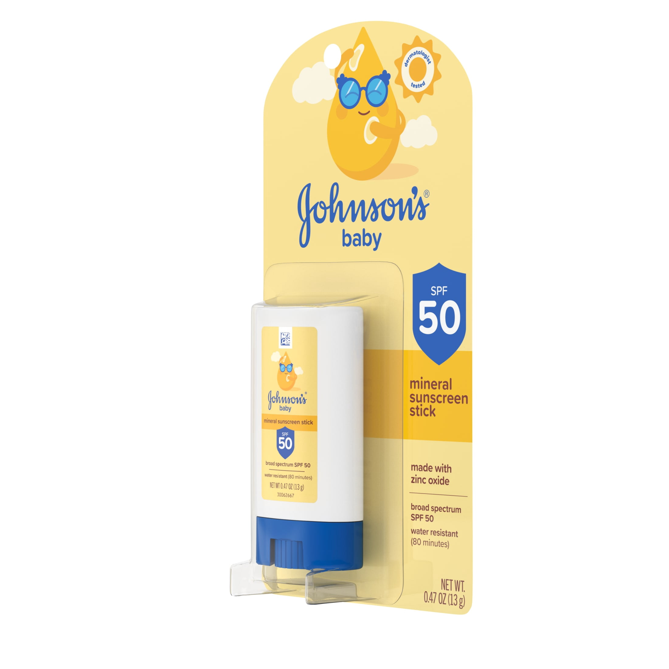 Johnson's Baby Mineral Sunscreen Stick, Broad Spectrum SPF 50, Water Resistant (0.47 oz) bytz2