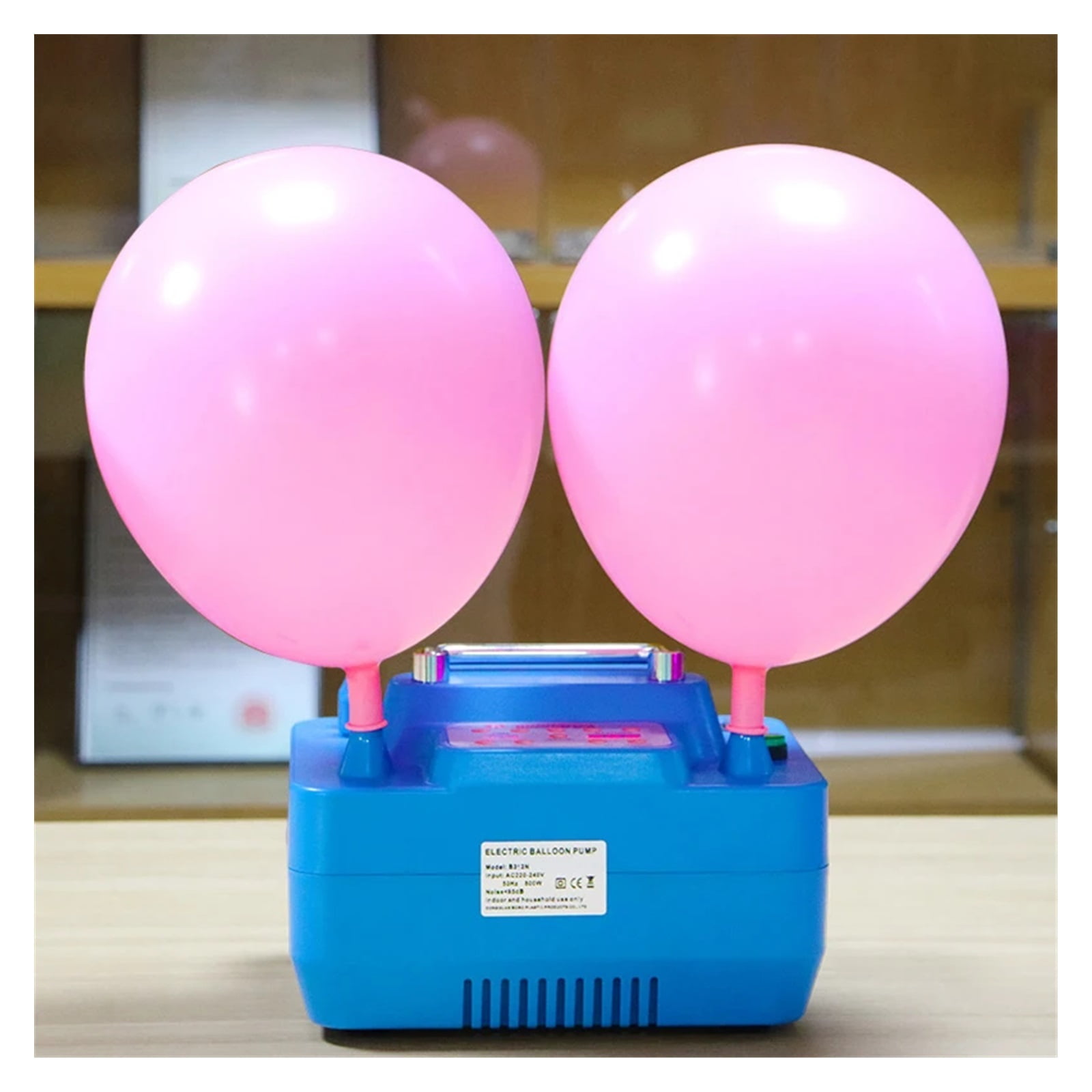 Eugene Color Electric Balloon Pump 1000W Professional Dual Nozzle Inflator with Timer and Foot Switch (1 Unit) elnbh