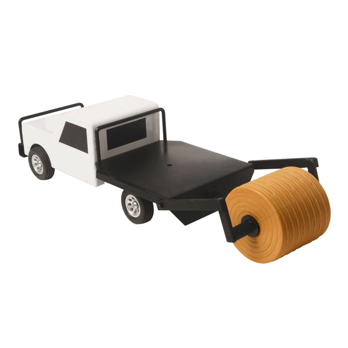Little Buster Toys Flatbed Hay Truck Durable Metal Farm Vehicle (White, 15 in x 5.5 in x 5 in) 4p0as