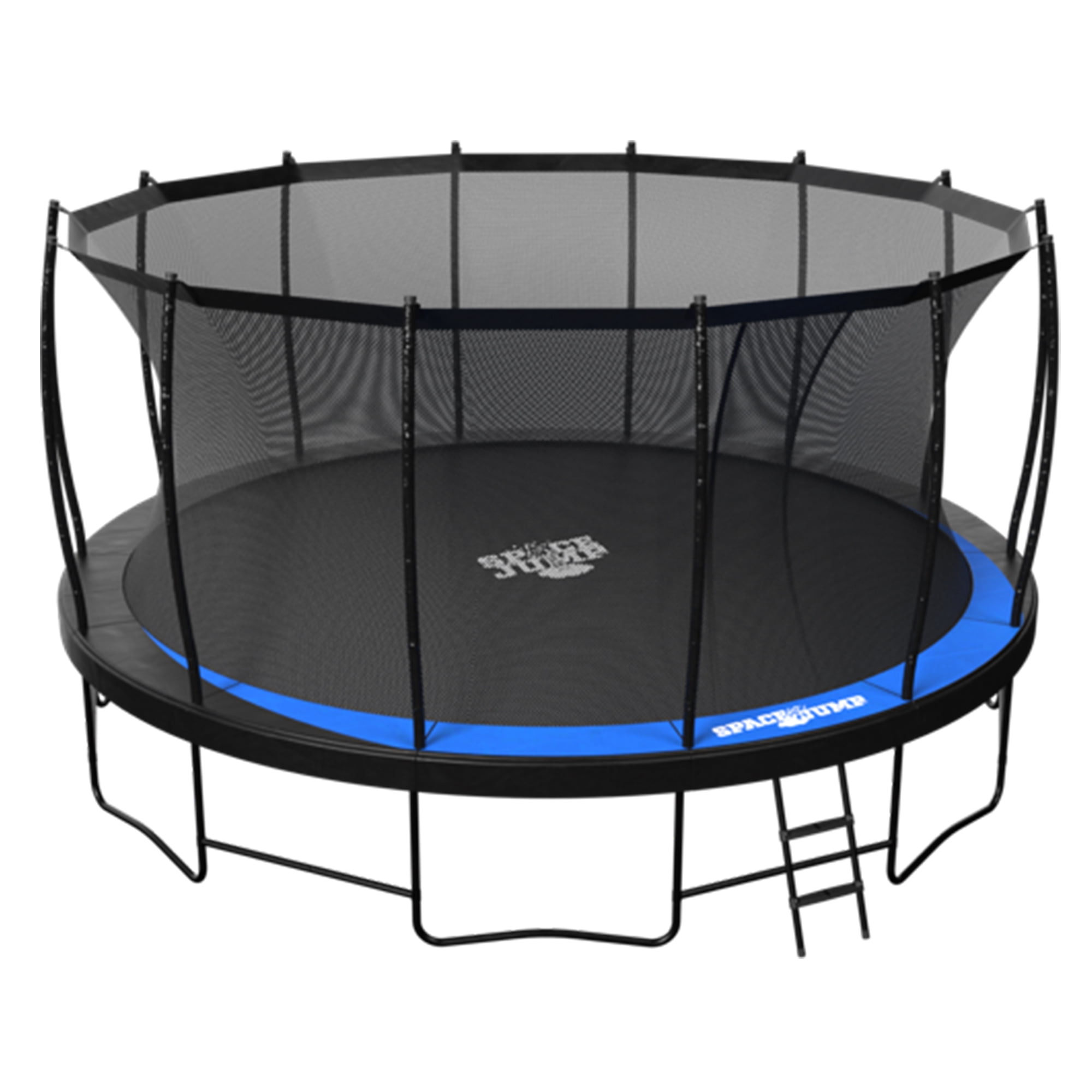 SpaceJump Lunar 16 ft Outdoor Round Trampoline with Safety Net (Black, 16 ft) mbwry