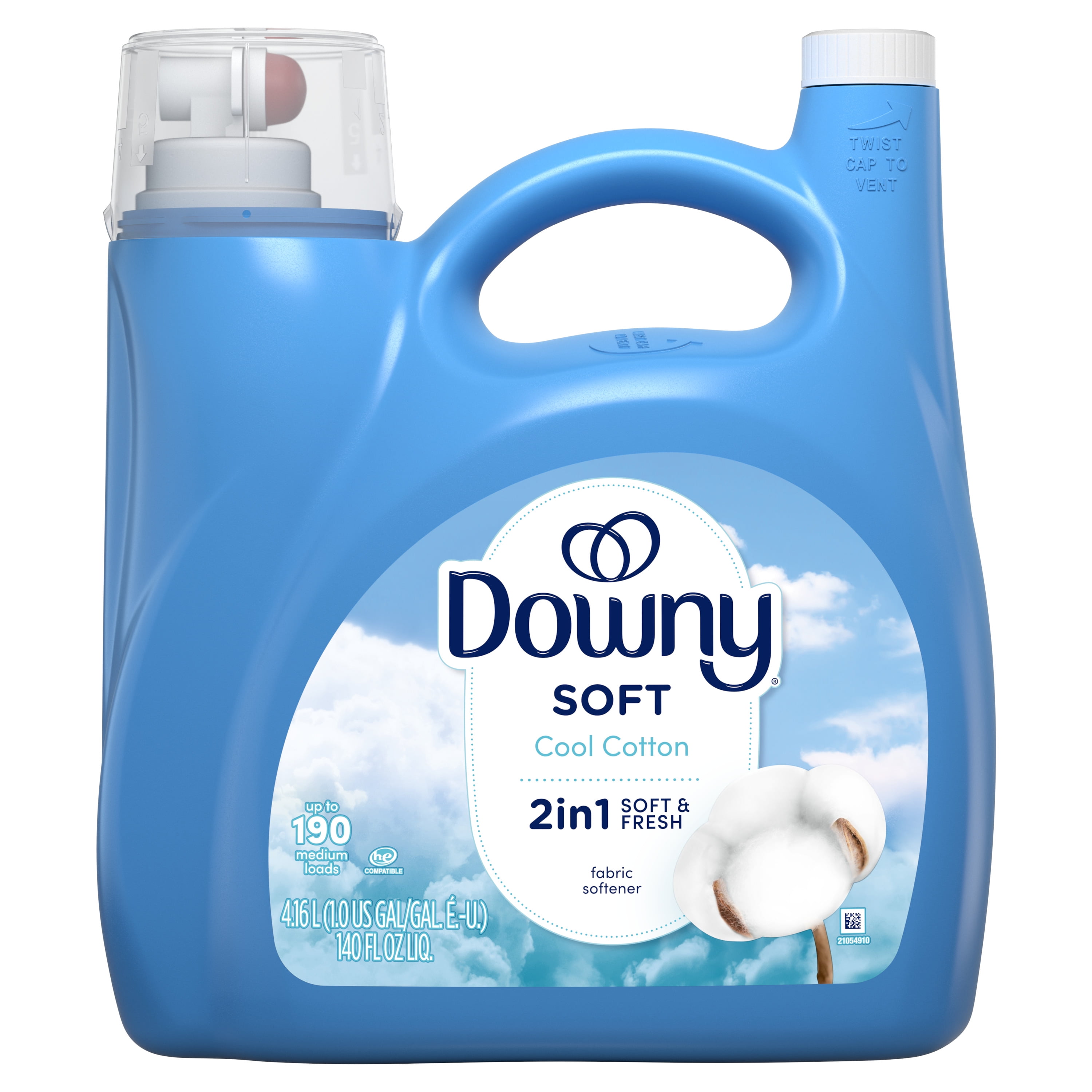Downy Liquid Fabric Softener and Conditioner, Cool Cotton Scent, Long-Lasting Freshness (140 fl oz) 6u6rx