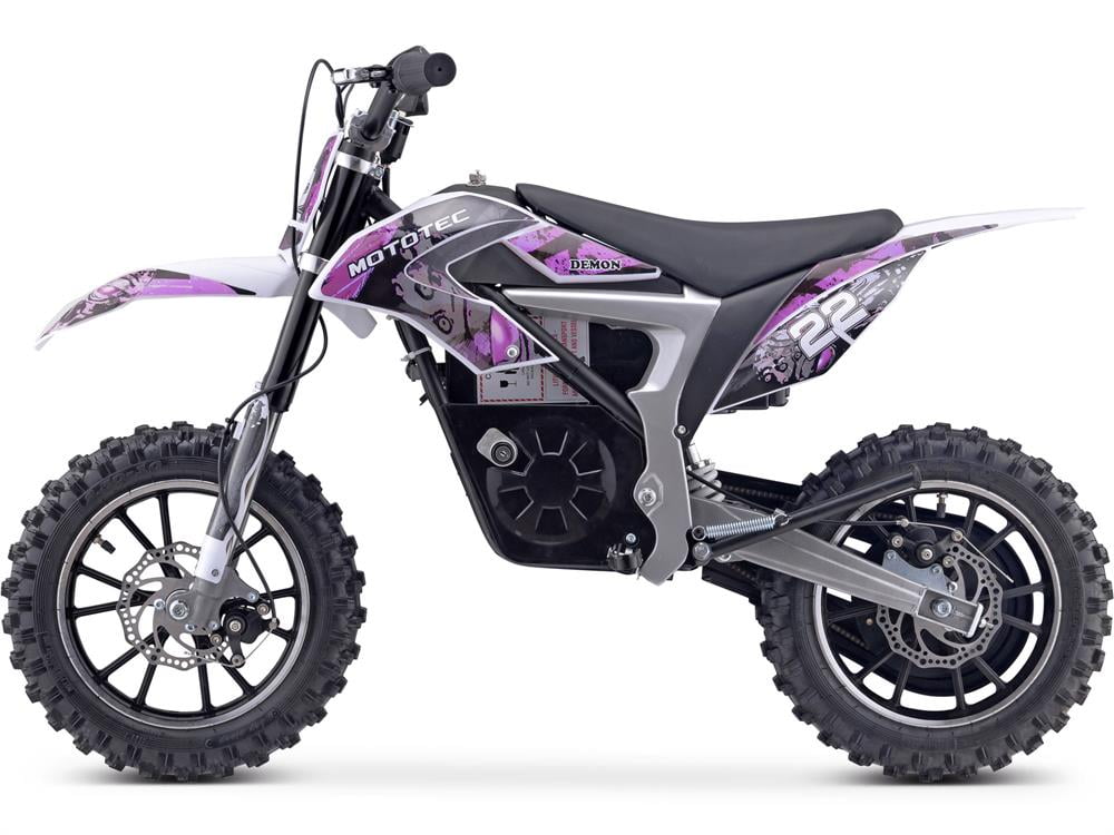 MotoTec Demon Electric Dirt Bike 36V 790W Lithium Powered (Purple, 49 in x 22 in x 32 in) 4jefy