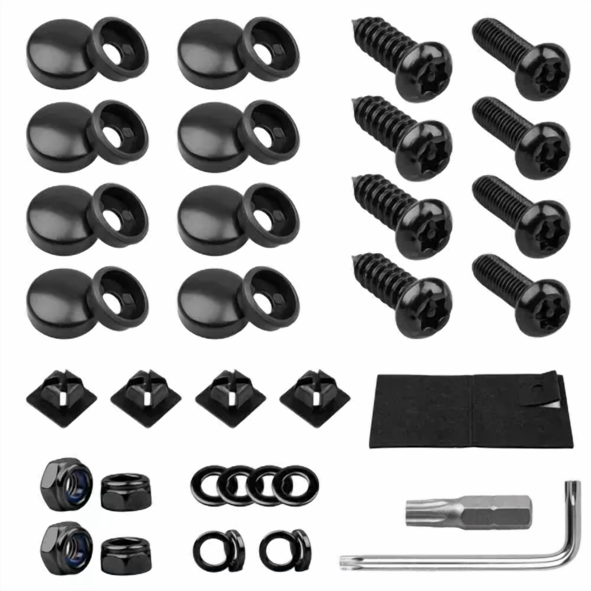 KLYNE Anti-Theft License Plate Screw Kit, Tamper-Proof Hardware Set (Black, 0.25 in) clj7q