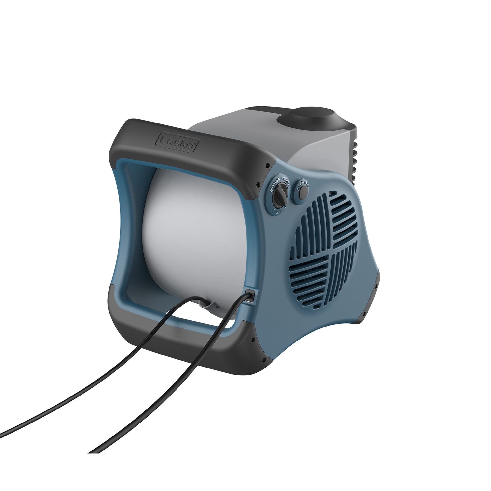 Lasko Misto Outdoor Misting Fan, Pivoting Patio Cooling Fan with 3 Speeds and GFCI Safety Cord (Blue, 15 in) uhryb